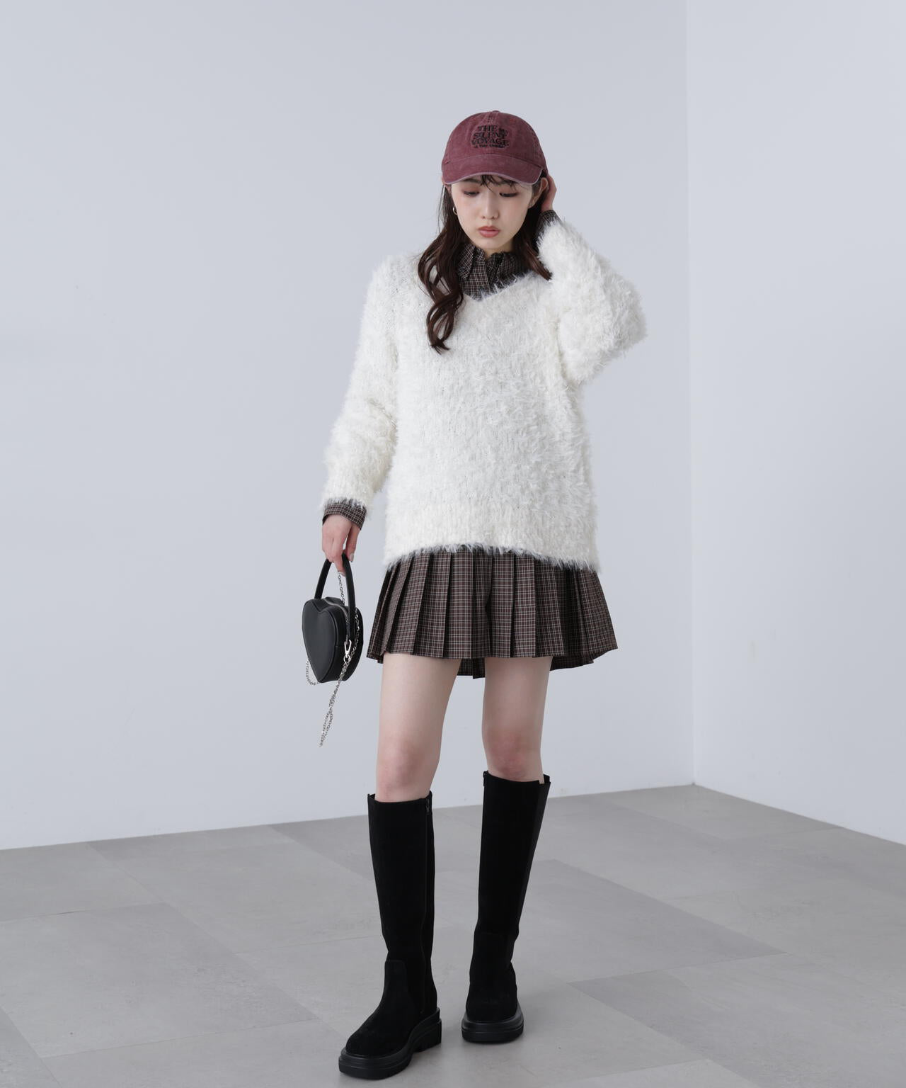 前後2wayチュールフェザーミックスミドル丈ニット | FREE'S MART