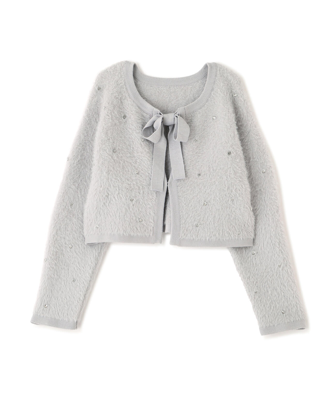 ラインストーンクロップドニットカーディガン | FREE'S MART（フリーズ