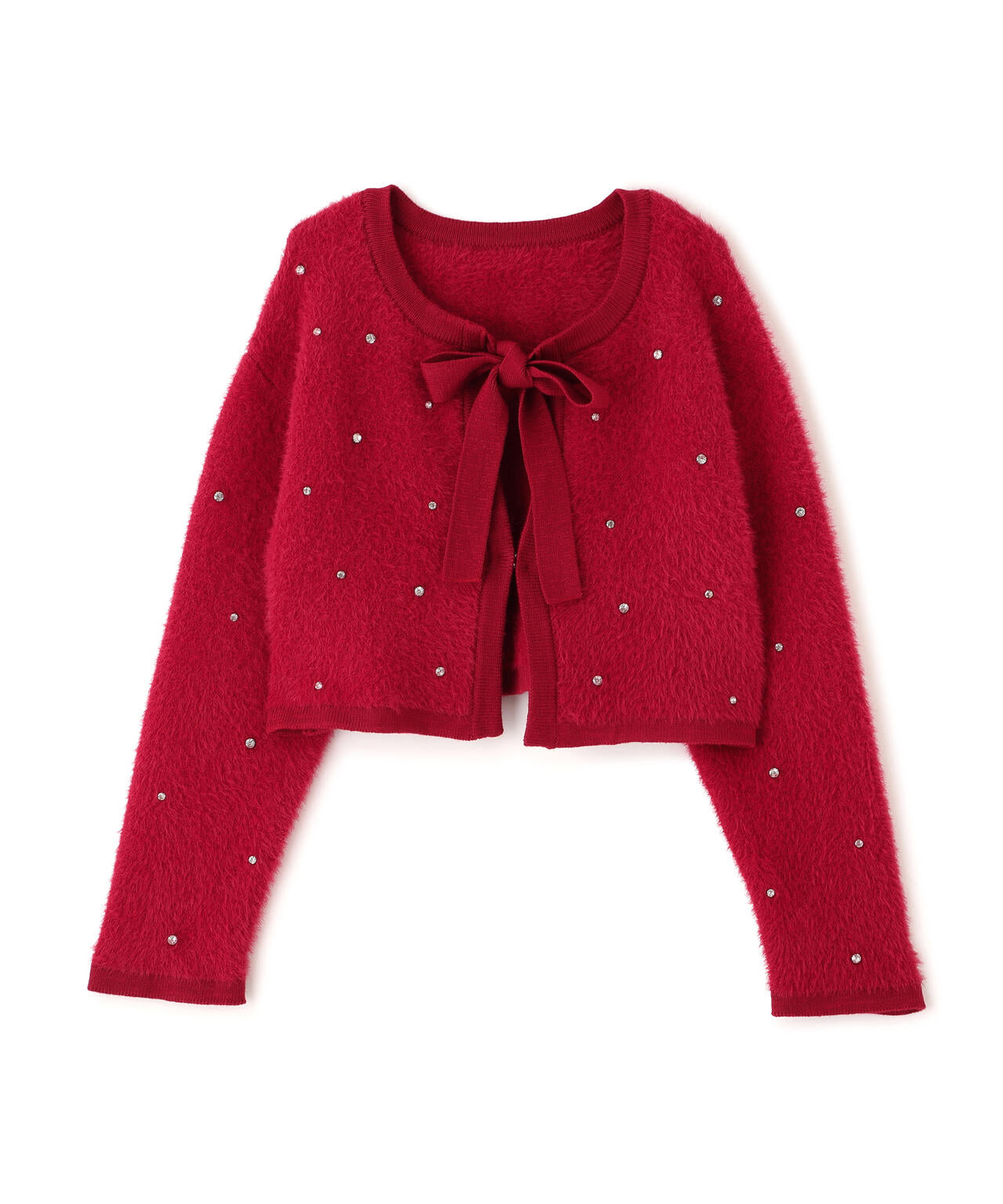 ラインストーンクロップドニットカーディガン | FREE'S MART（フリーズ