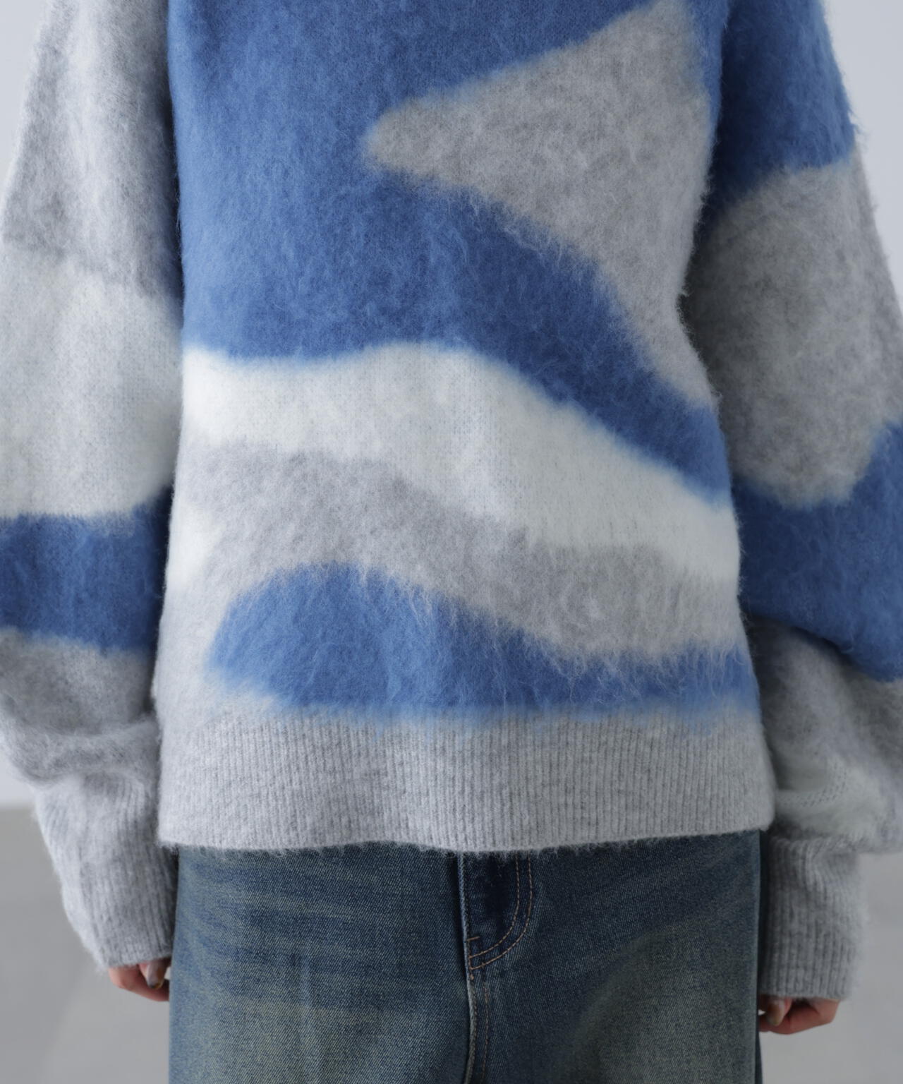 起毛ニュアンス柄ニット