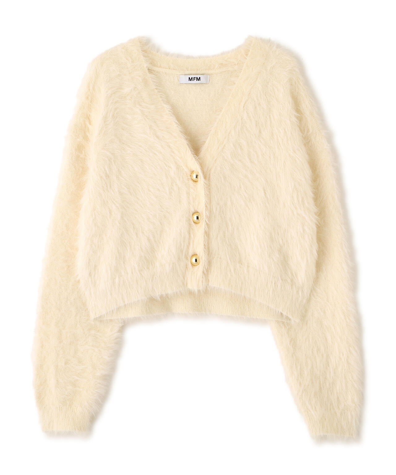 はかな企画】金ボタンロングシャギーニットカーディガン〈MFM