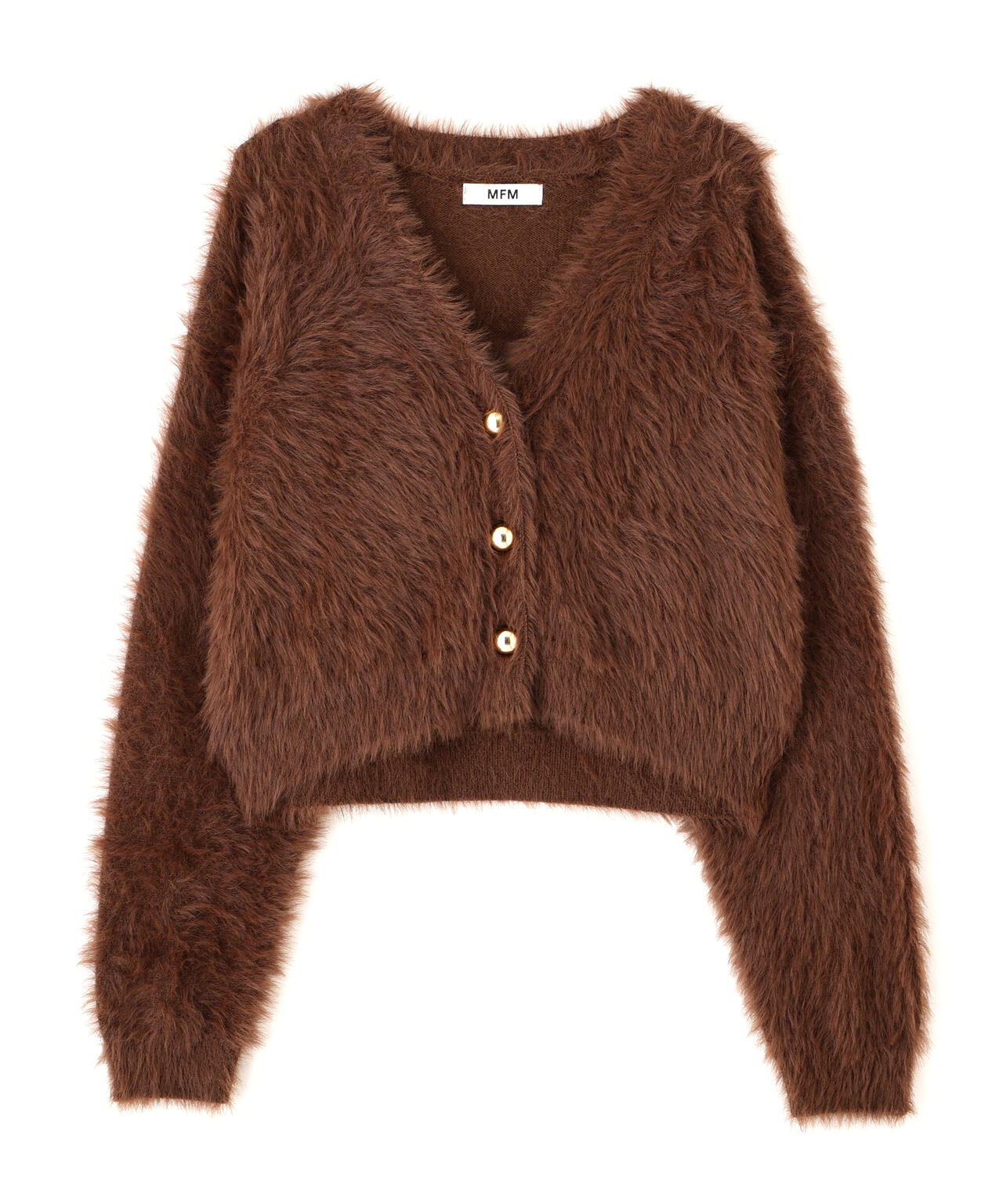 【はかな企画】金ボタンロングシャギーニットカーディガン〈ＭＦＭ〉