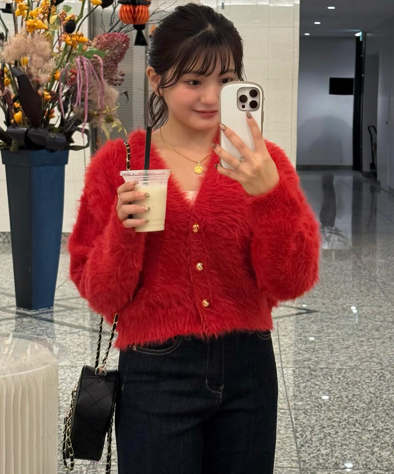 【はかな企画】金ボタンロングシャギーニットカーディガン〈ＭＦＭ〉