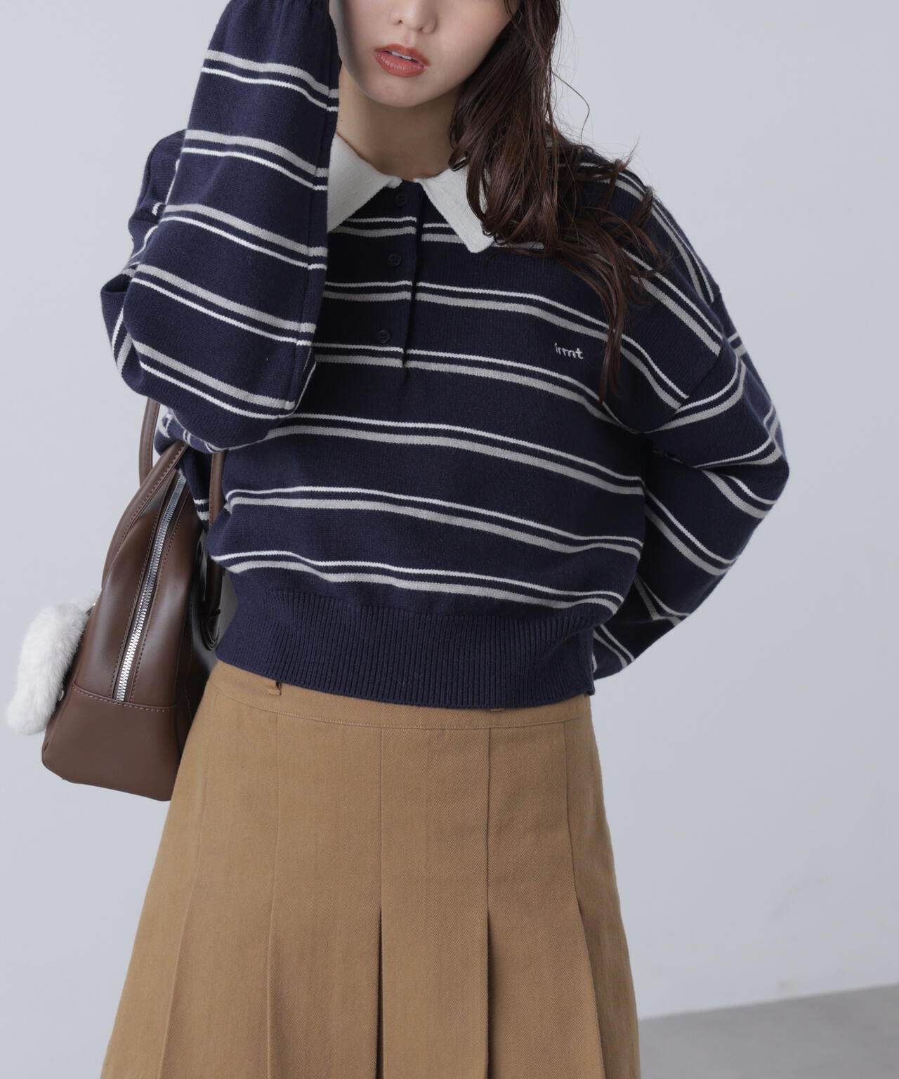 ロゴ刺繍ボーダーポロニット | FREE'S MART（フリーズマート