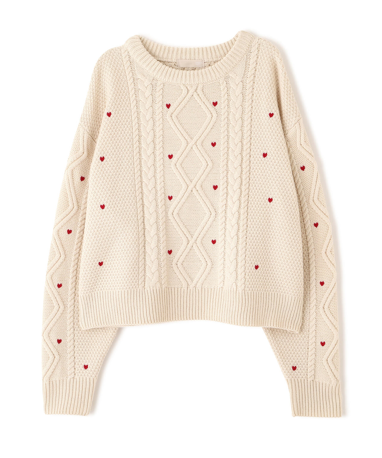 NKNIT ハートケーブルニット リンク】ハートケーブルニット(F モカ茶): 大人 - ナルミヤ オンライン