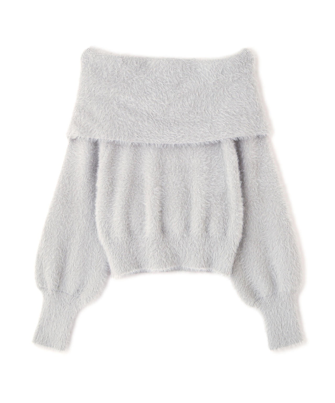 オフショルシャギーニット