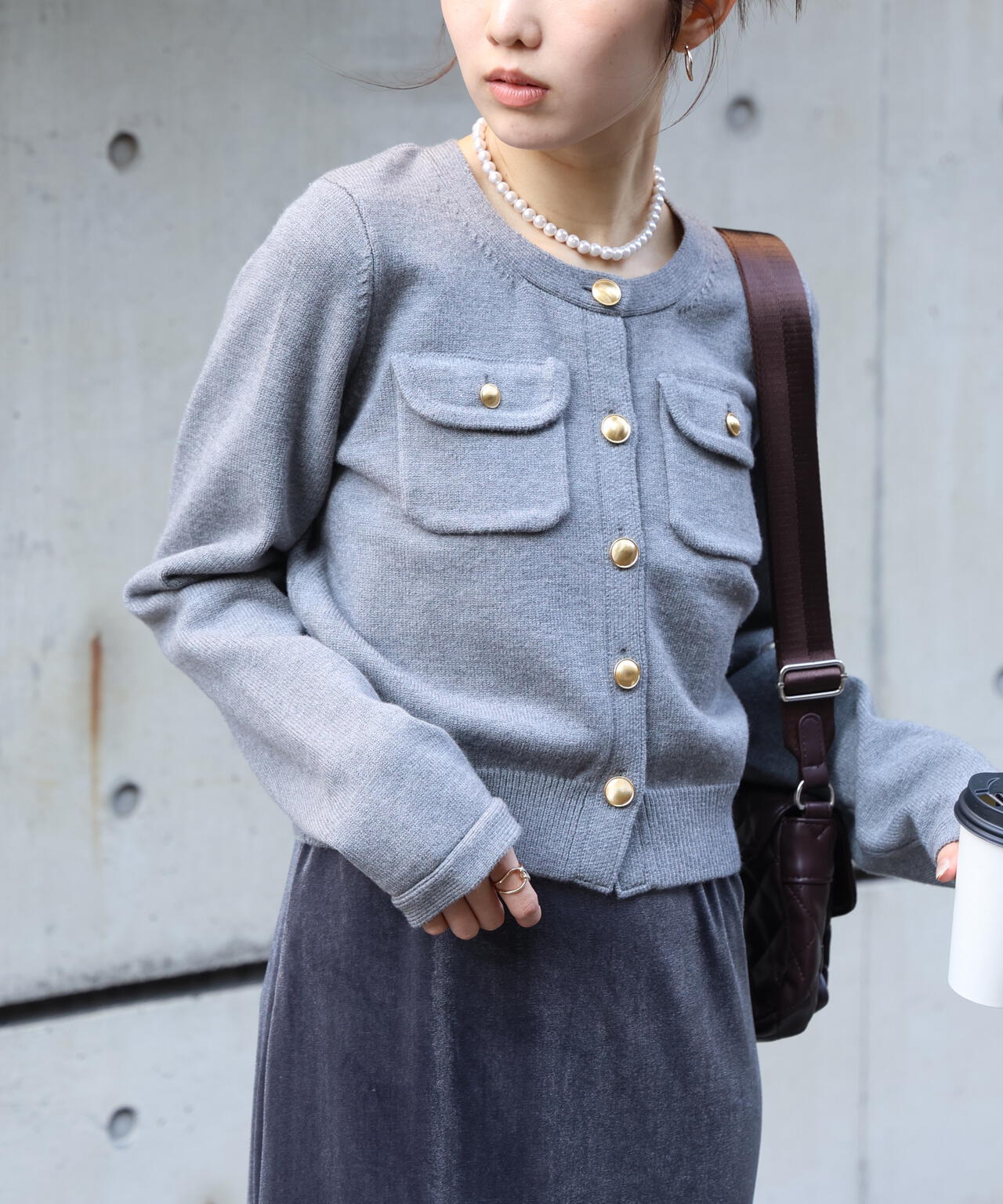 フロントポケット金ボタンニットカーディガン | FREE'S MART（フリーズ