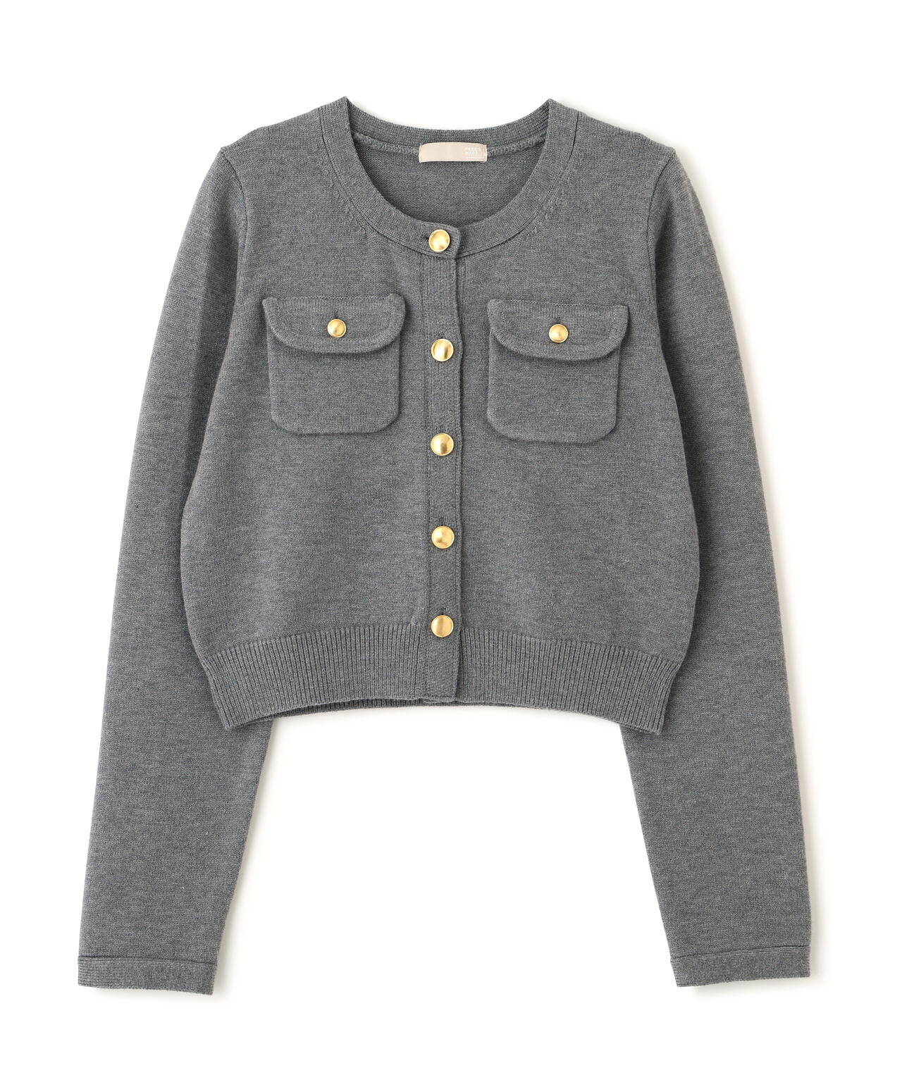フロントポケット金ボタンニットカーディガン