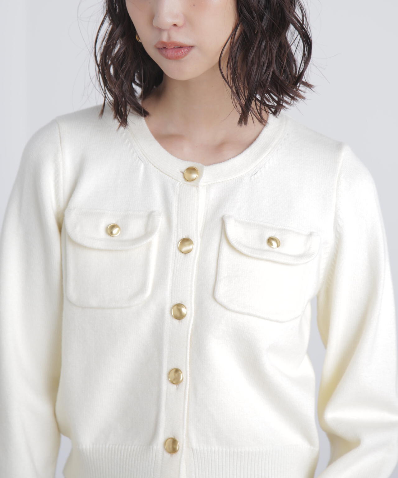 フロントポケット金ボタンニットカーディガン | FREE'S MART（フリーズ