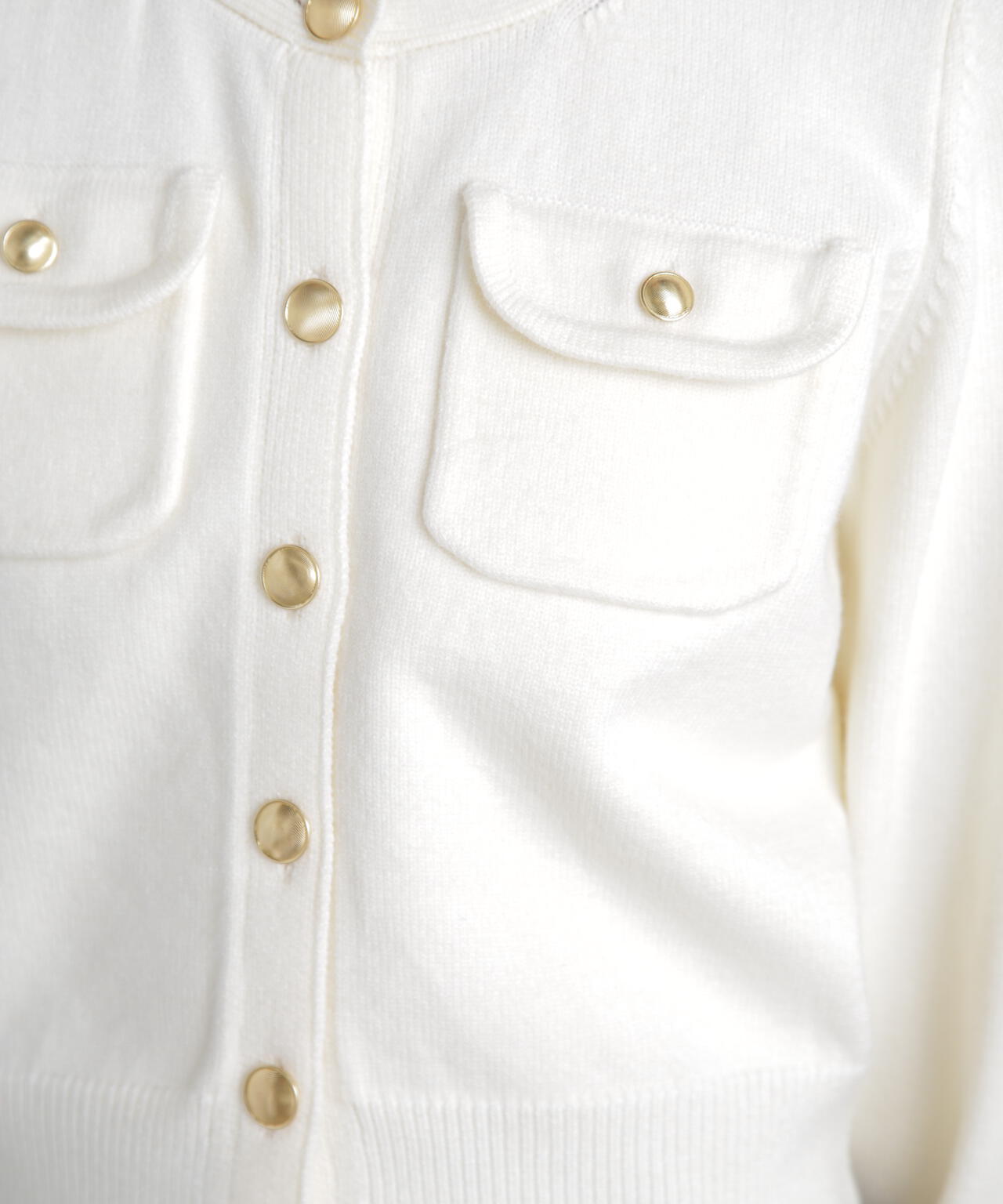 フロントポケット金ボタンニットカーディガン