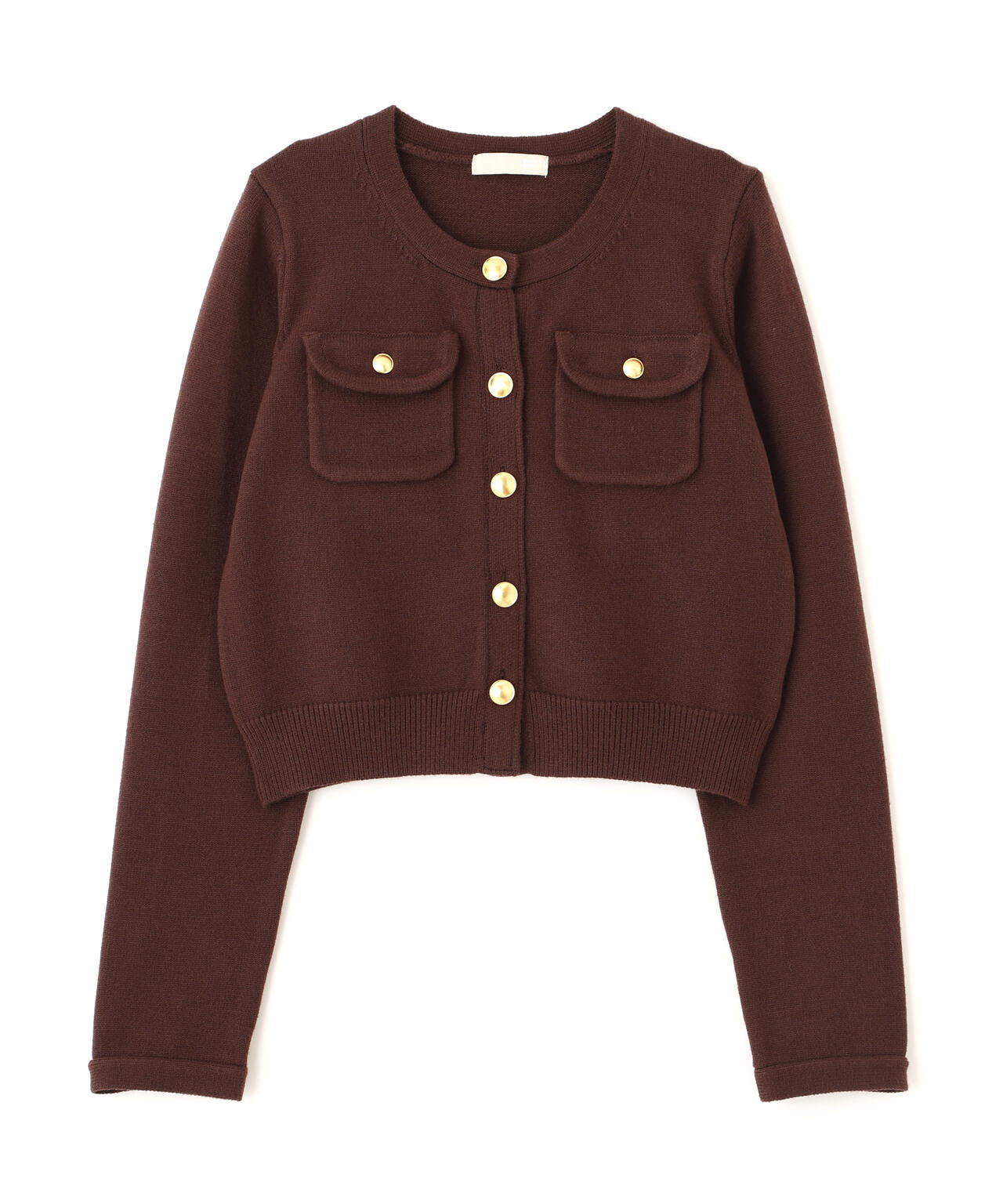 フロントポケット金ボタンニットカーディガン