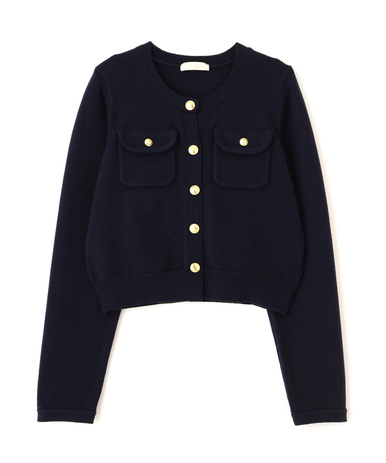 グレー・レッド 追加生産予約】フロントポケット金ボタンニット