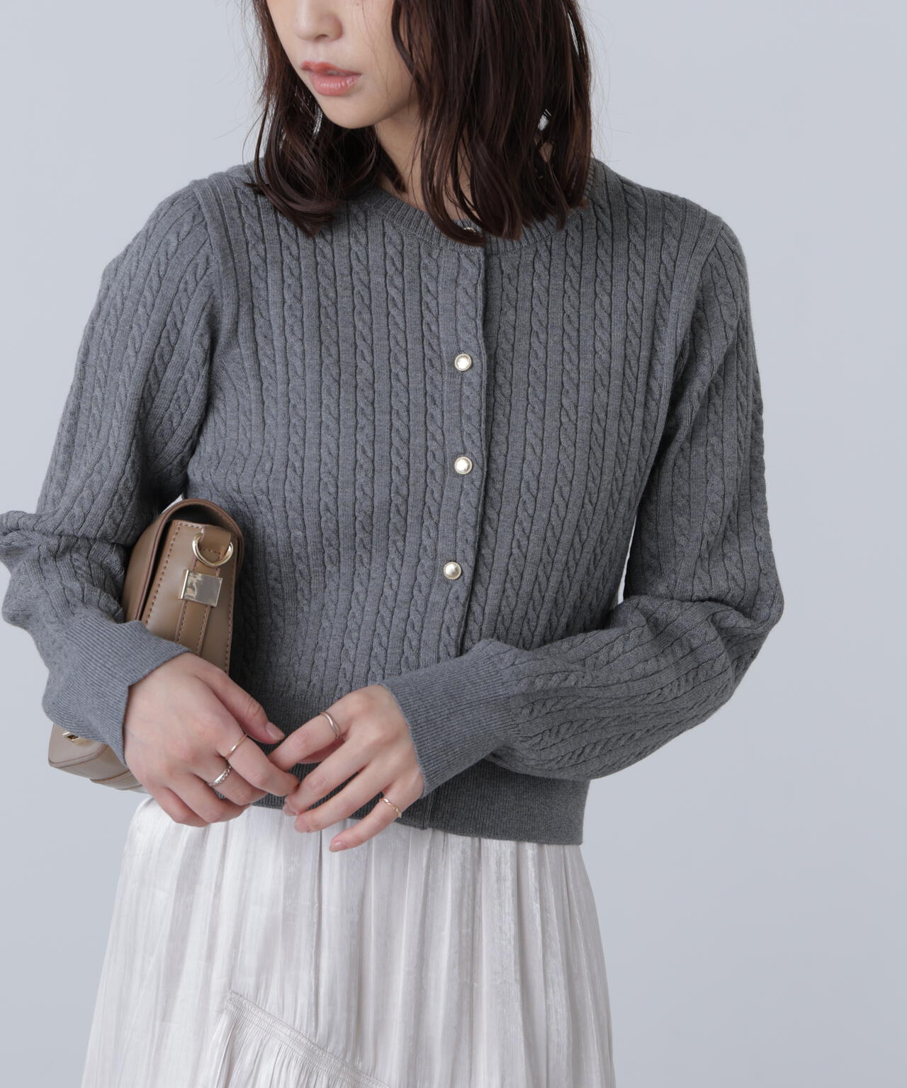 金ボタンミニケーブルカーディガン | FREE'S MART（フリーズマート