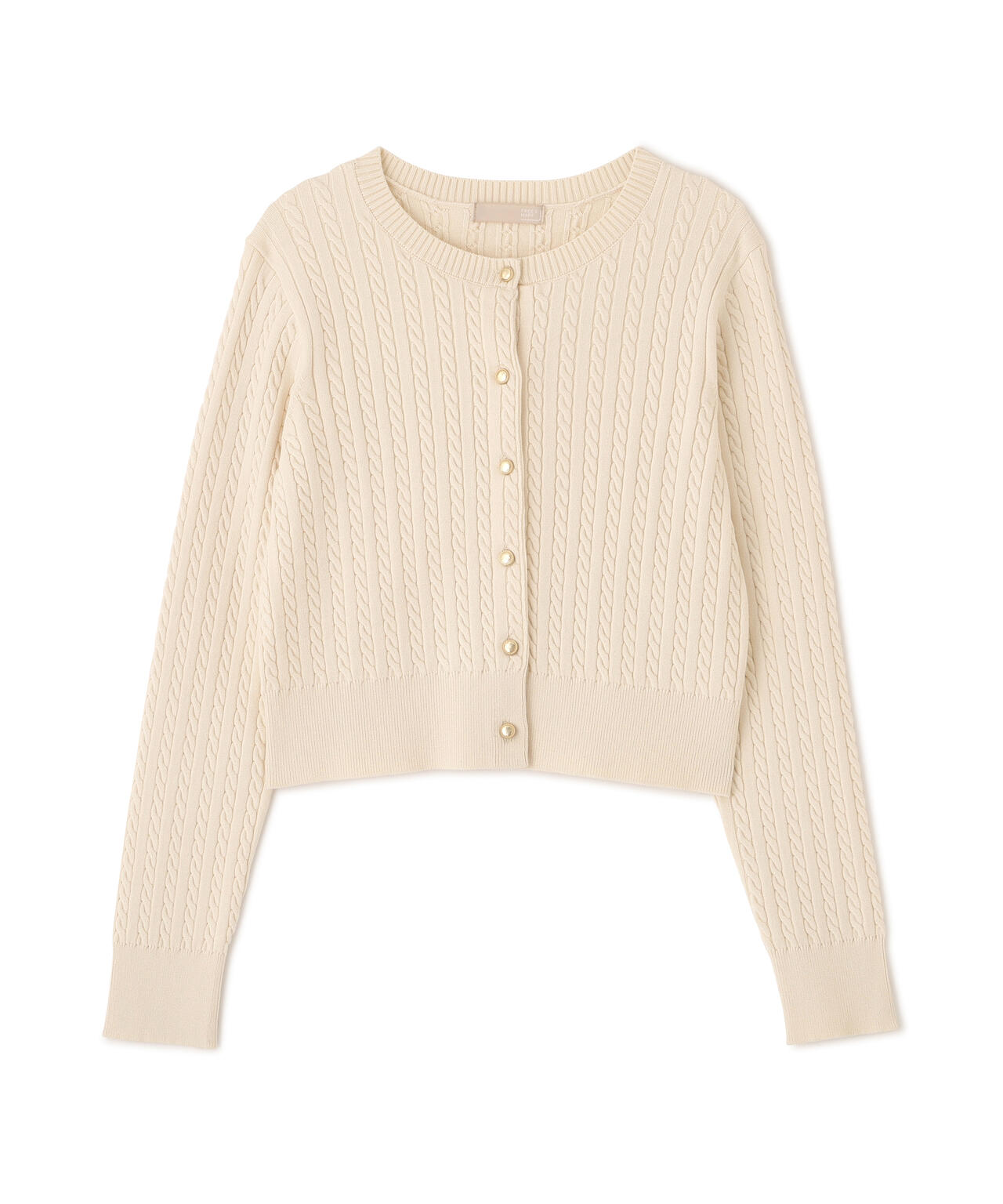 金ボタンミニケーブルカーディガン