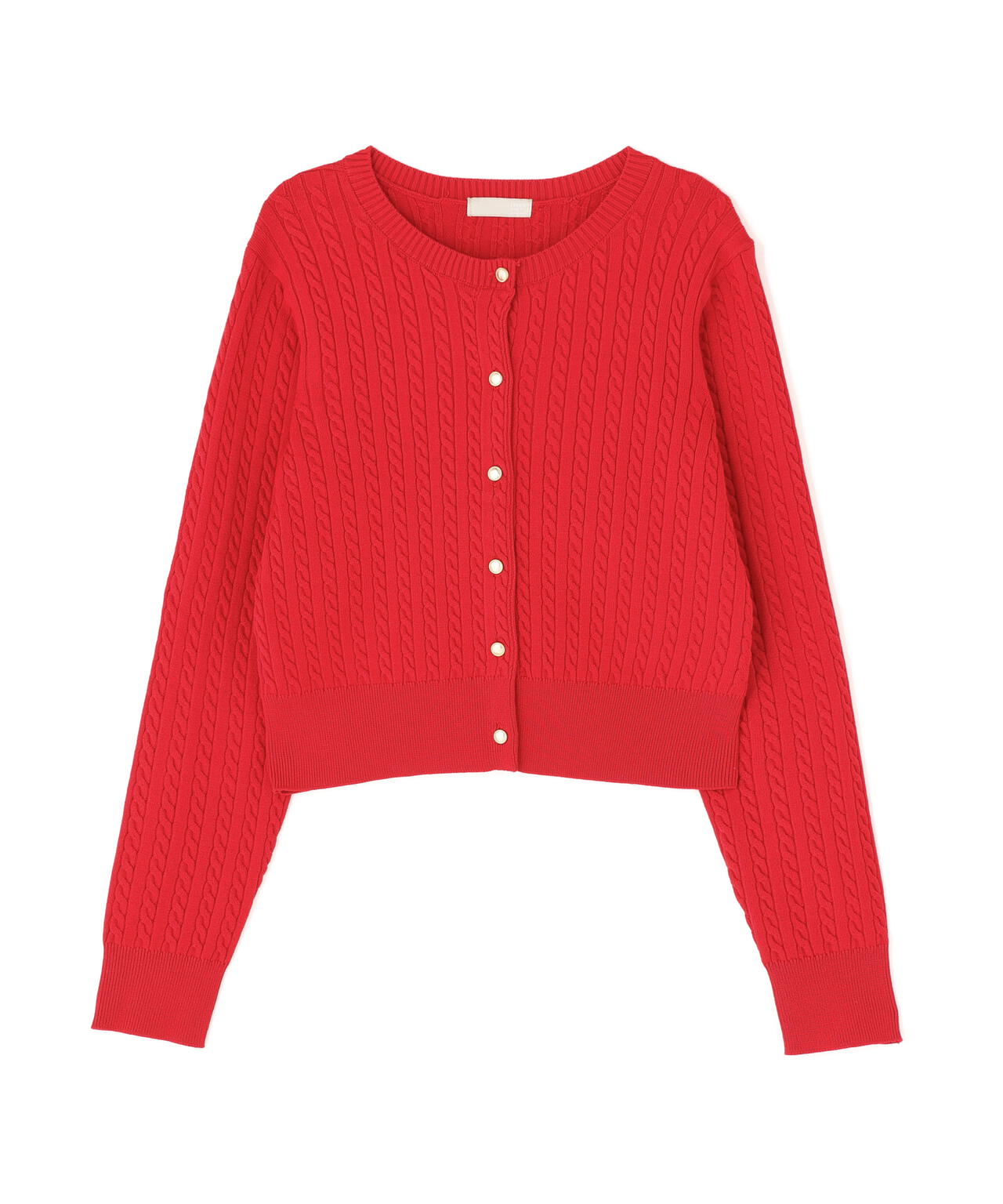 金ボタンミニケーブルカーディガン