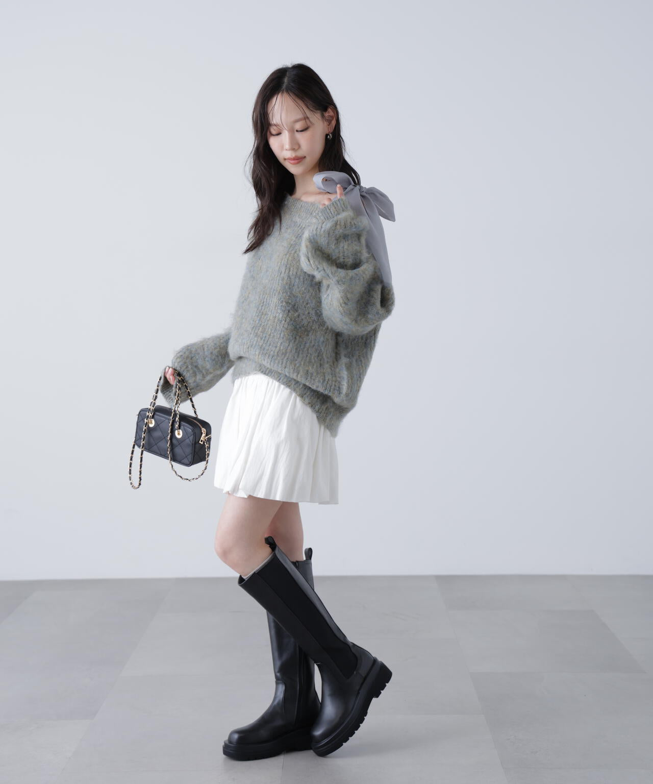 MFM】MIXヤーンオフショルリボンニット | FREE'S MART（フリーズマート