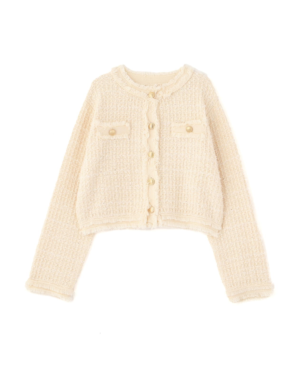 ツィードニットカーディガン