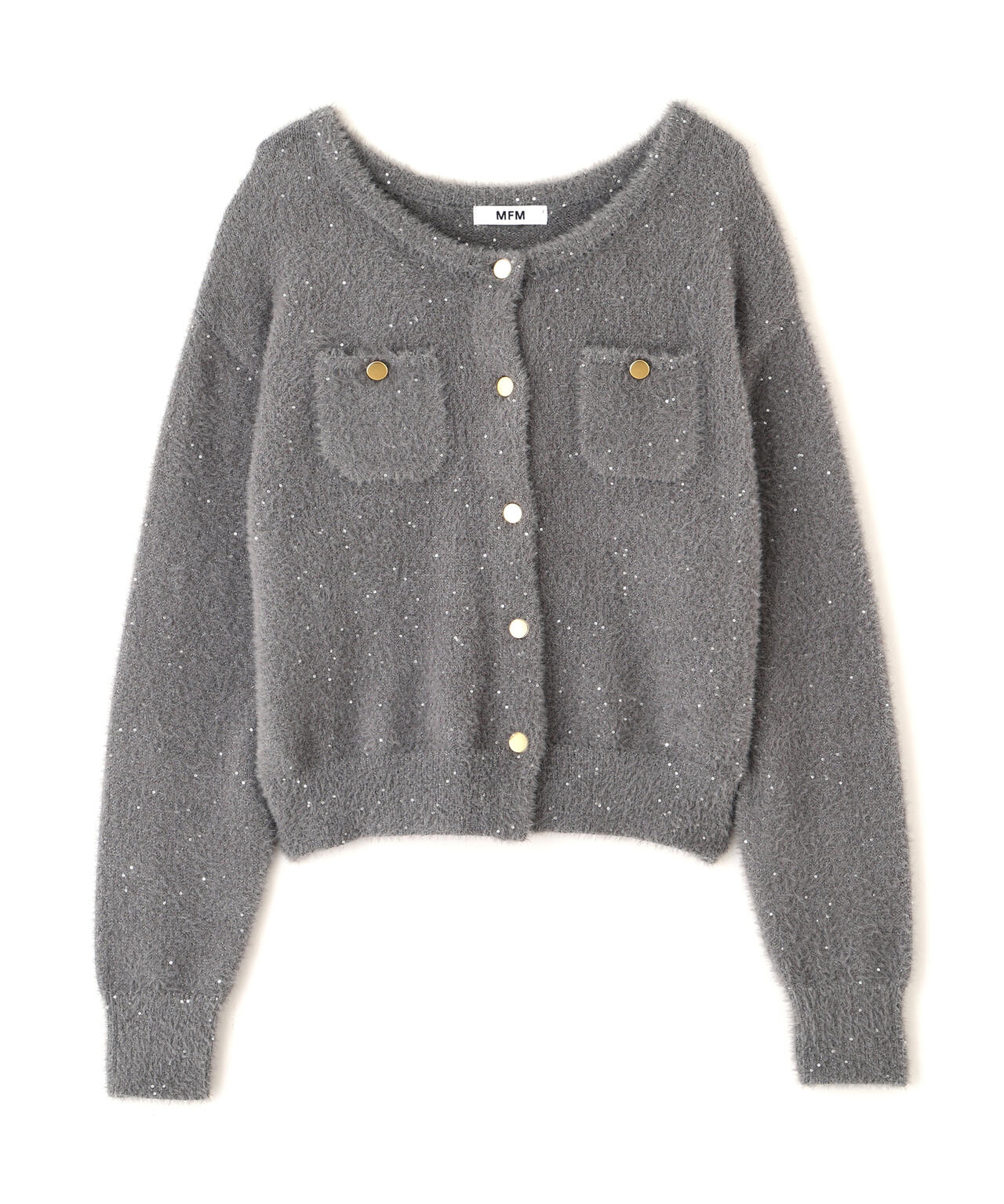 【MFM】金ボタンへアリースパンコールニットカーディガン