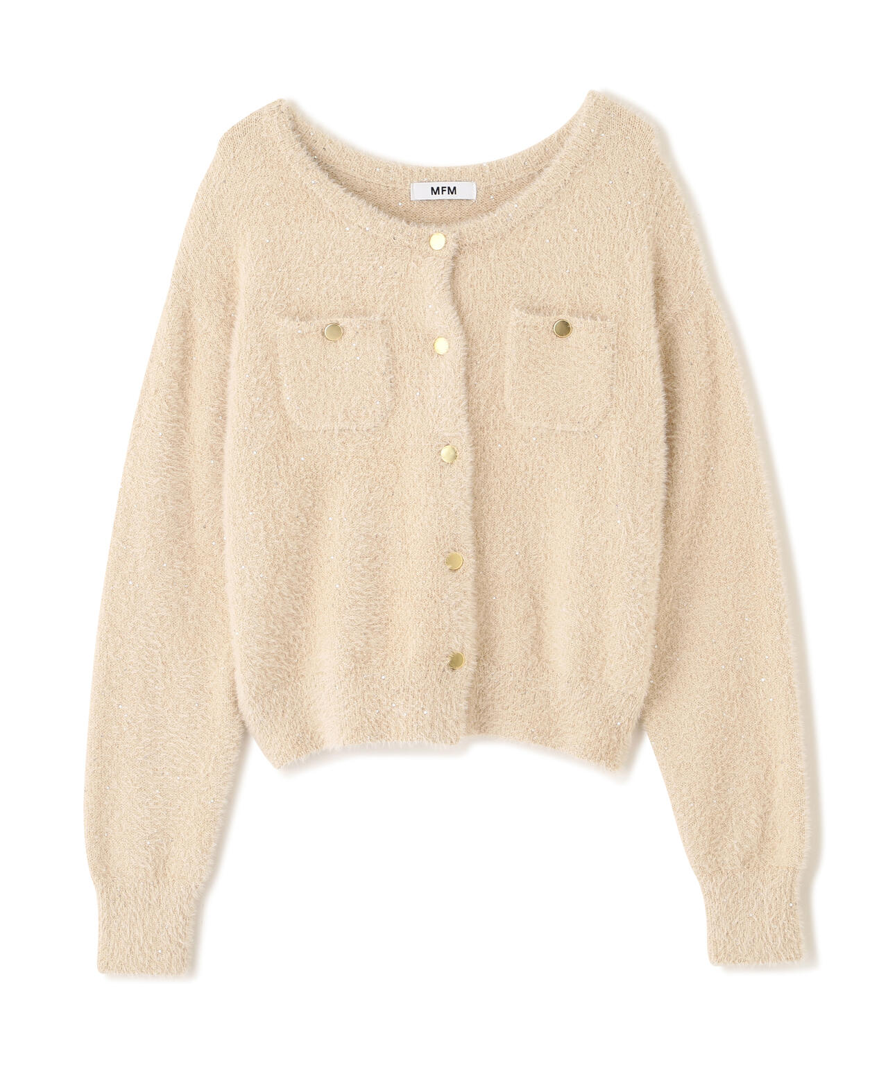 【MFM】金ボタンへアリースパンコールニットカーディガン