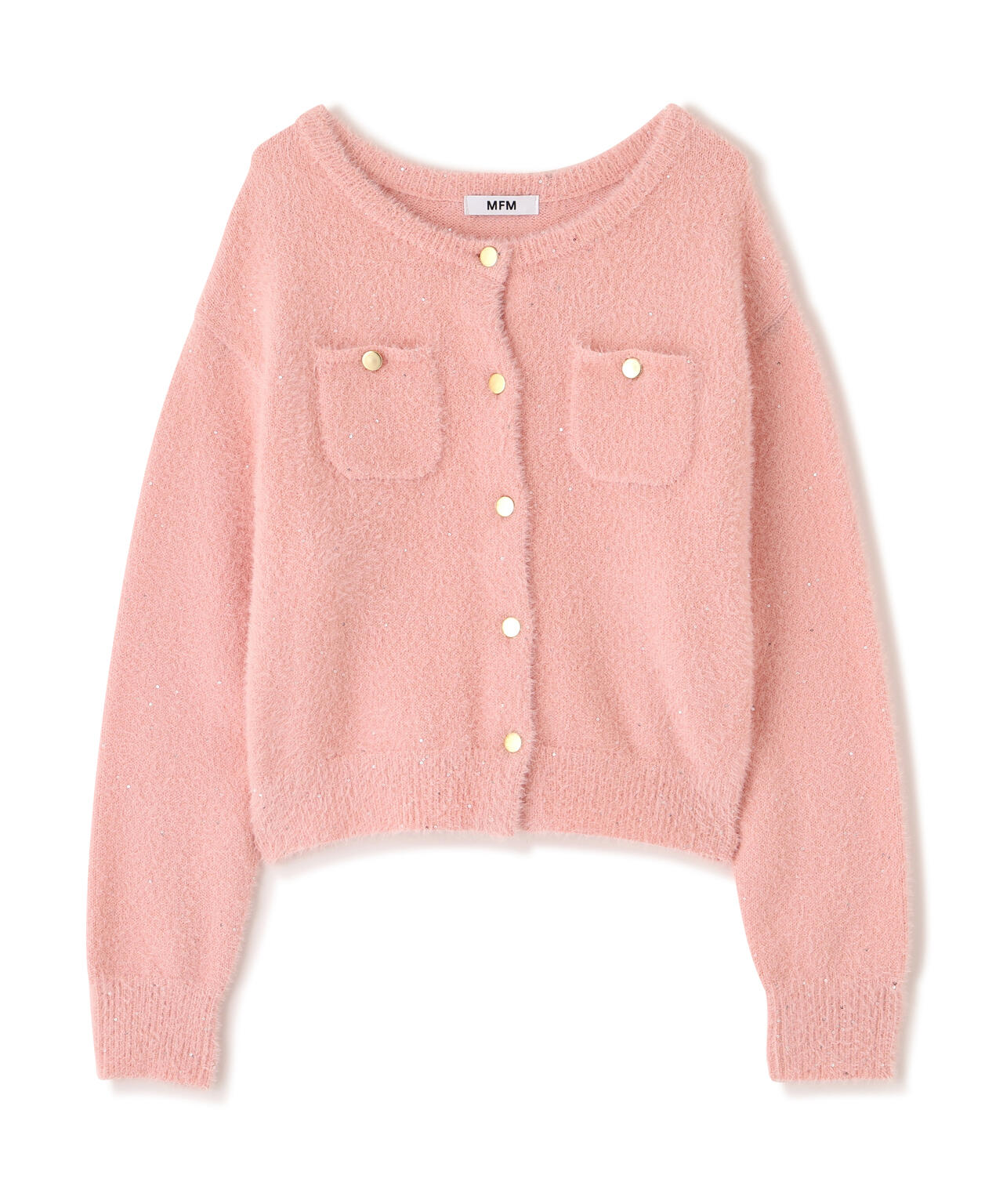 【MFM】金ボタンへアリースパンコールニットカーディガン