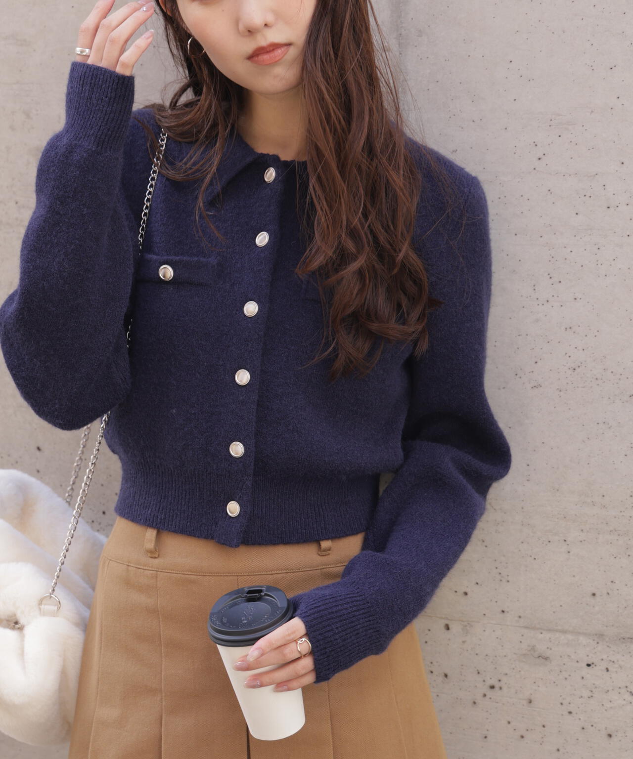 金ボタン前あきポロニット