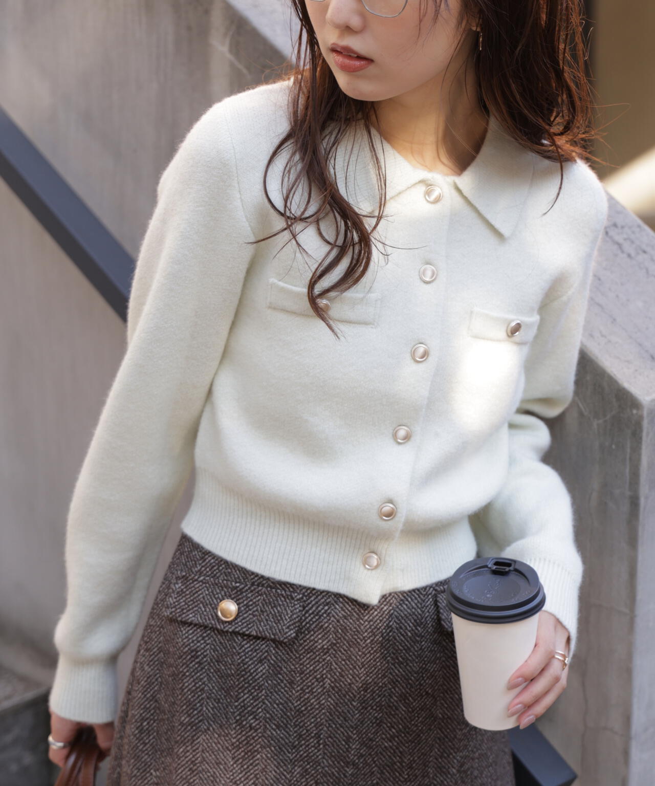 金ボタン前あきポロニット