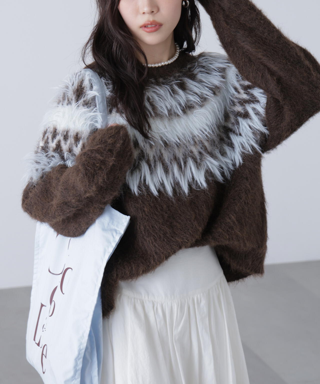 前後２ＷＡＹノルディック柄リボンカーディガン