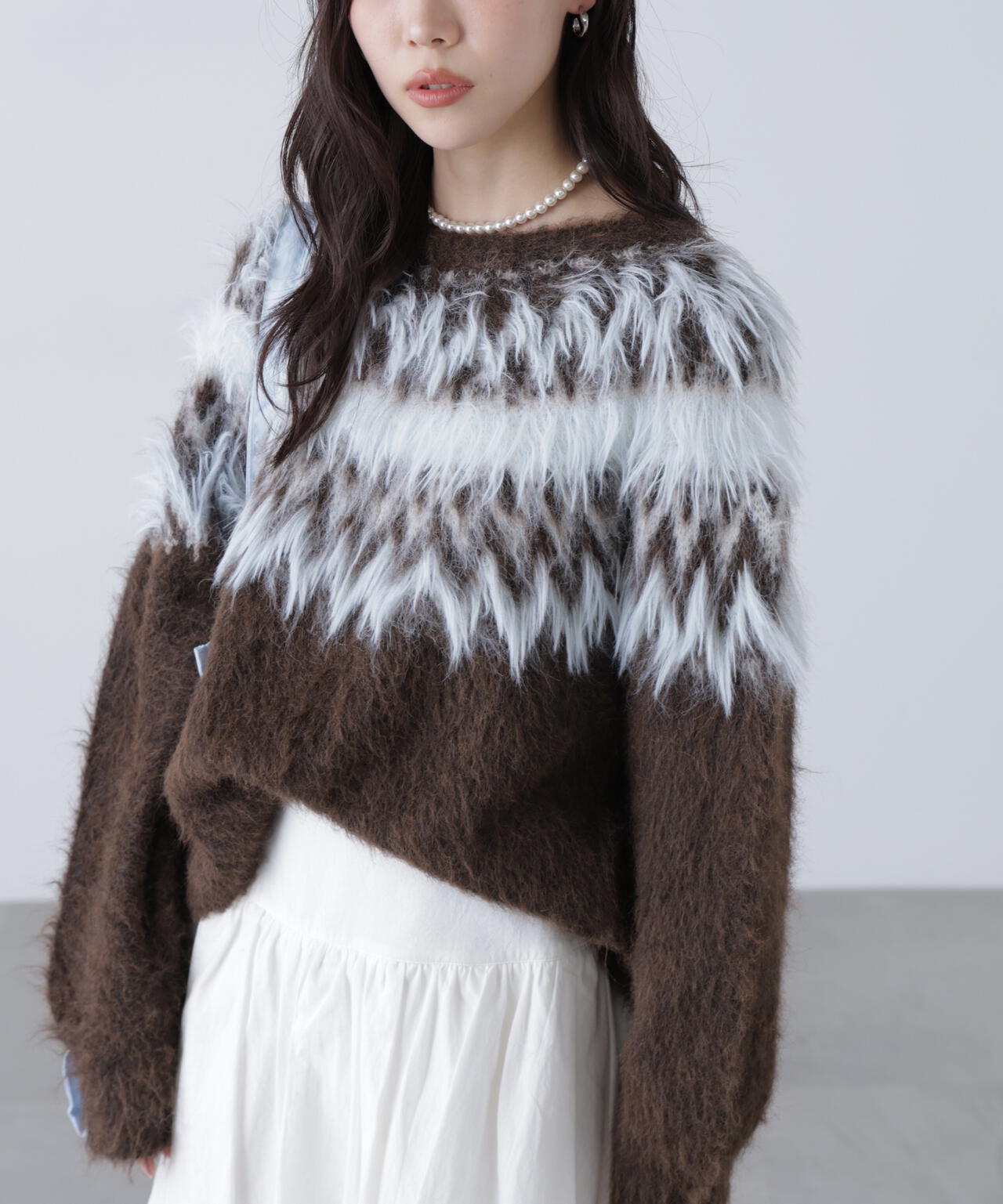 前後２ＷＡＹノルディック柄リボンカーディガン