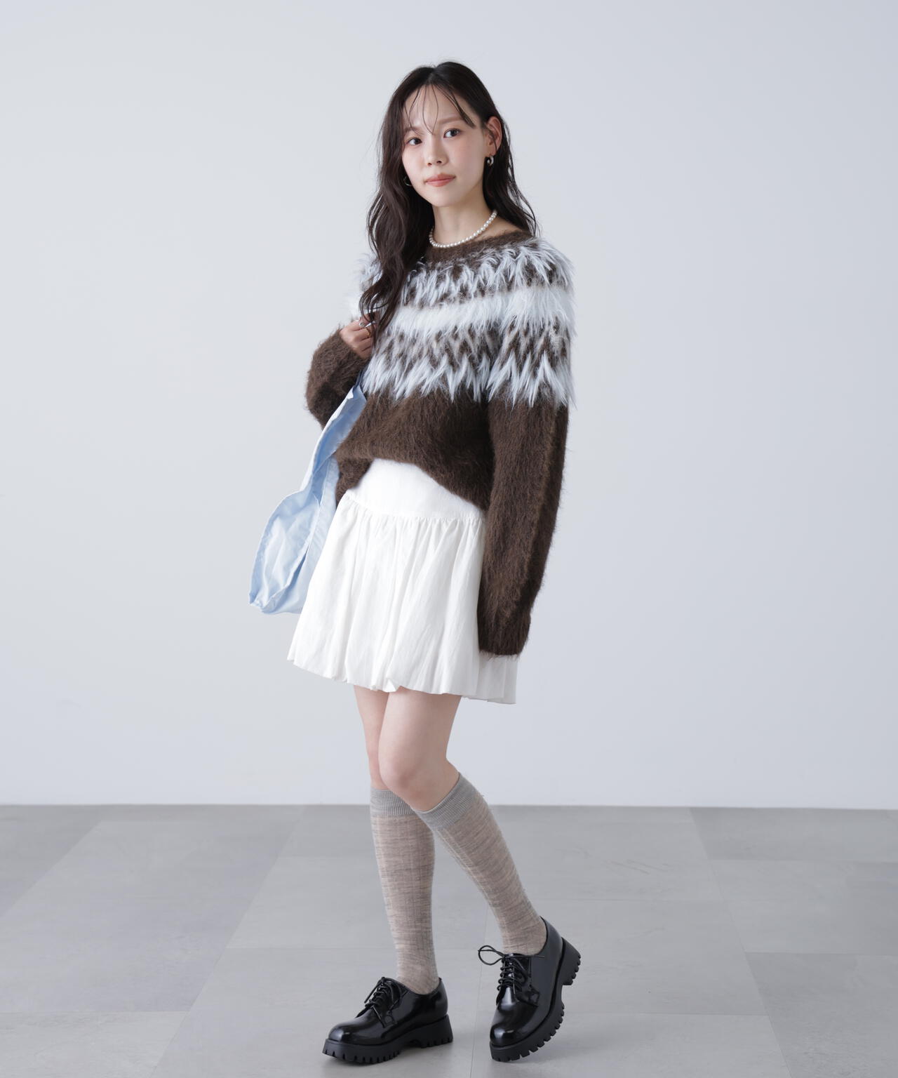 前後２ＷＡＹノルディック柄リボンカーディガン