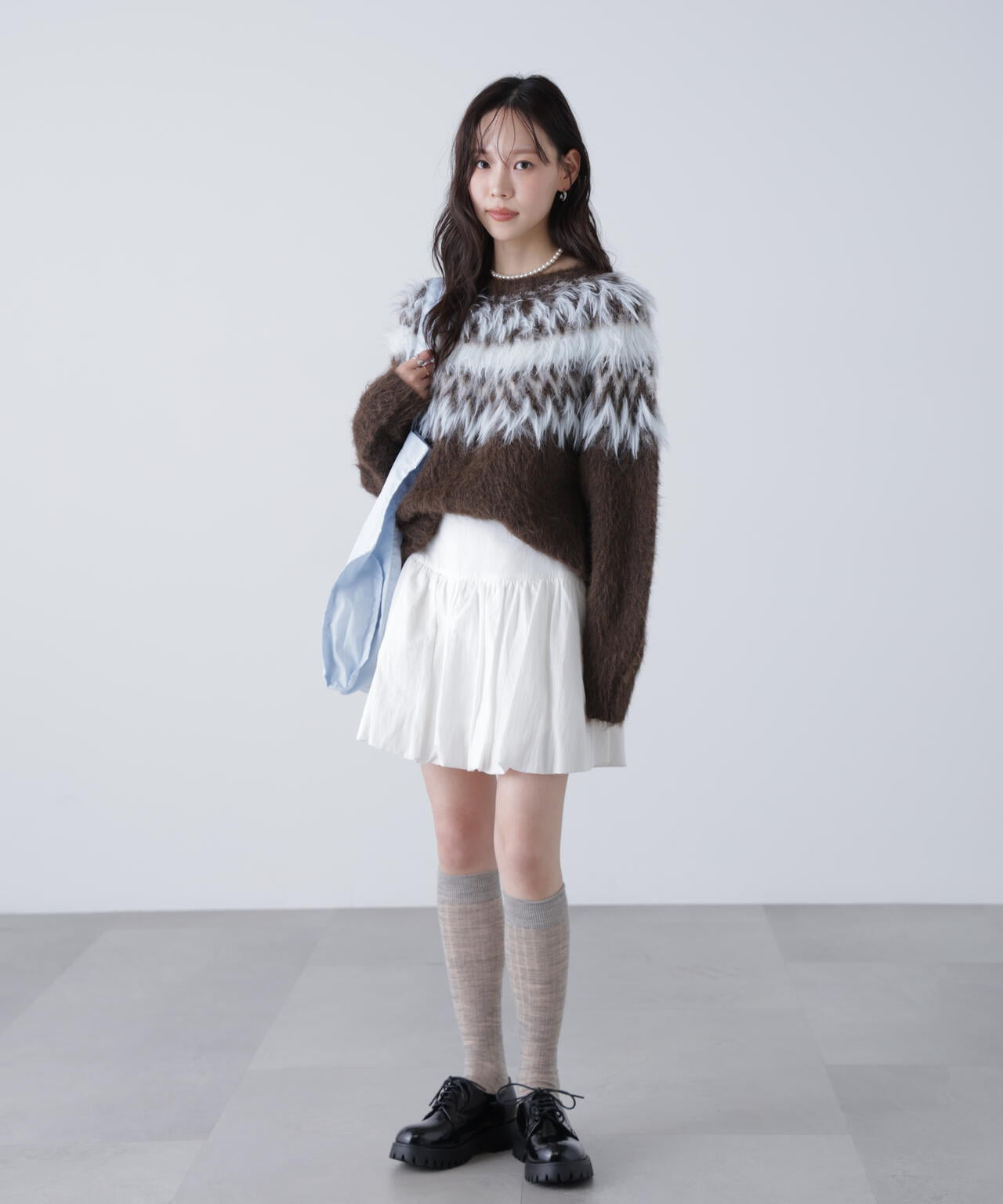 前後２ＷＡＹノルディック柄リボンカーディガン