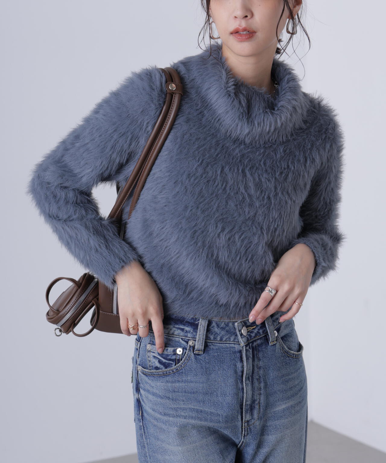 〈ＭＦＭ〉シャギータートルニット