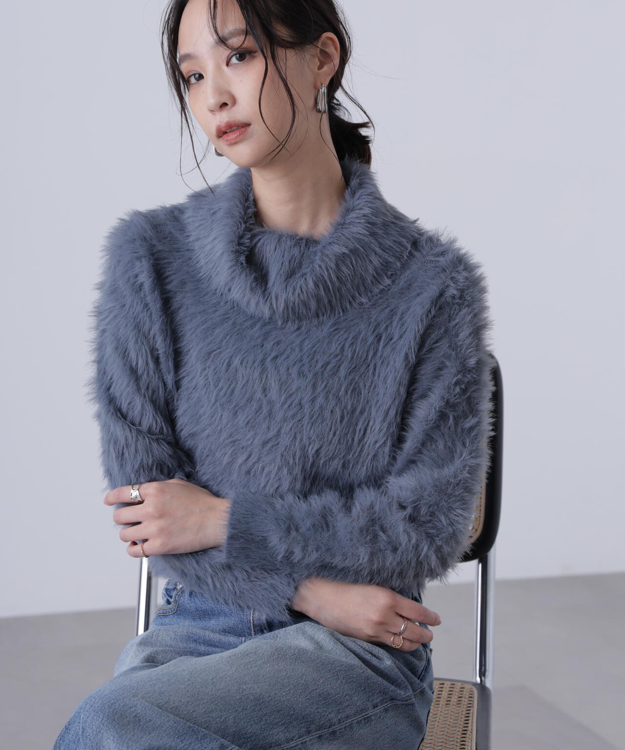 〈ＭＦＭ〉シャギータートルニット