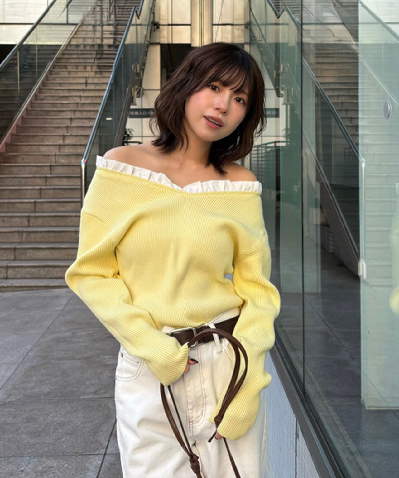 RIO企画】フリルドッキングVネックニット〈MFM〉 | FREE'S MART