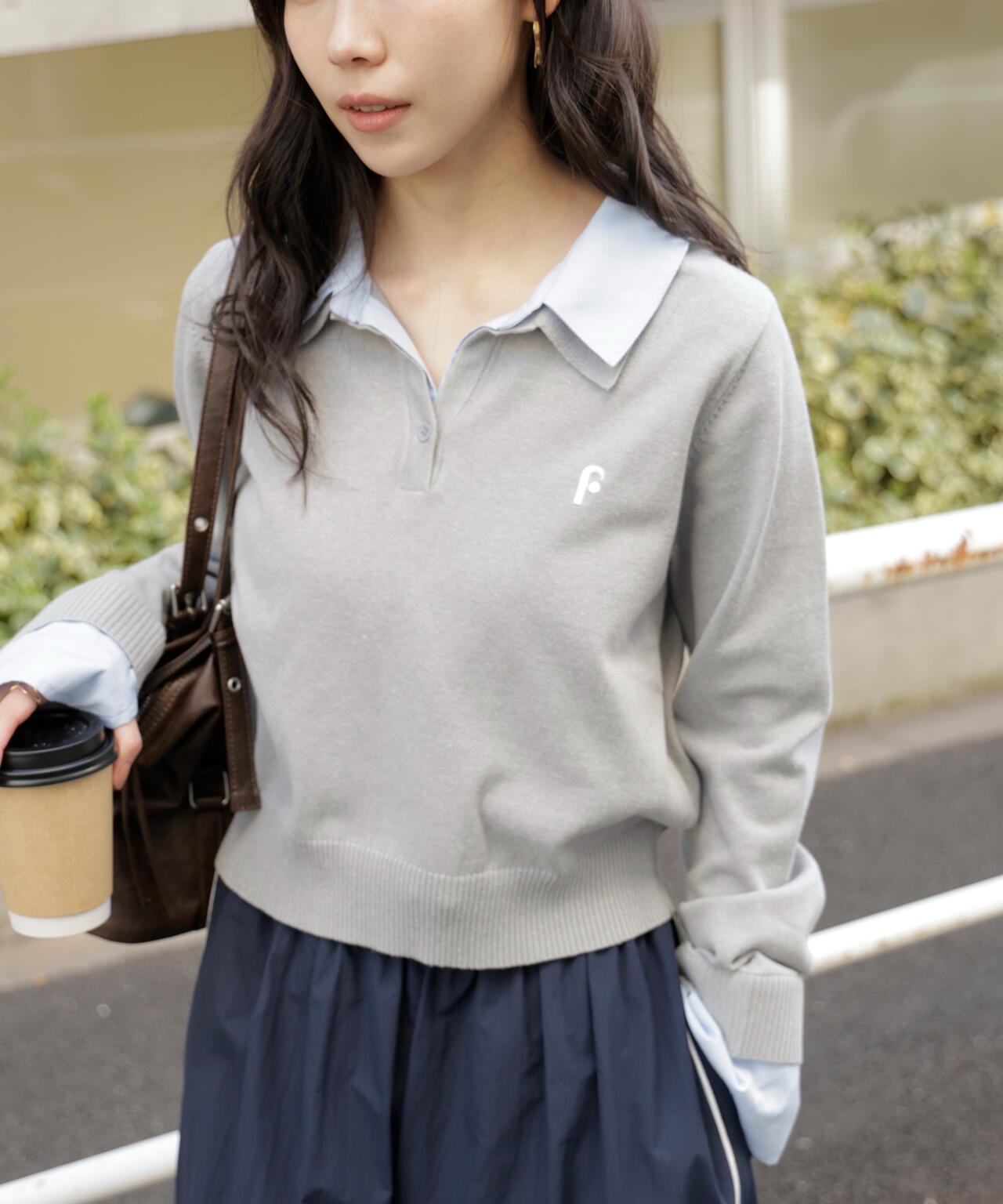 WEB限定】衿付きレイヤード風ポロニット | FREE'S MART（フリーズ