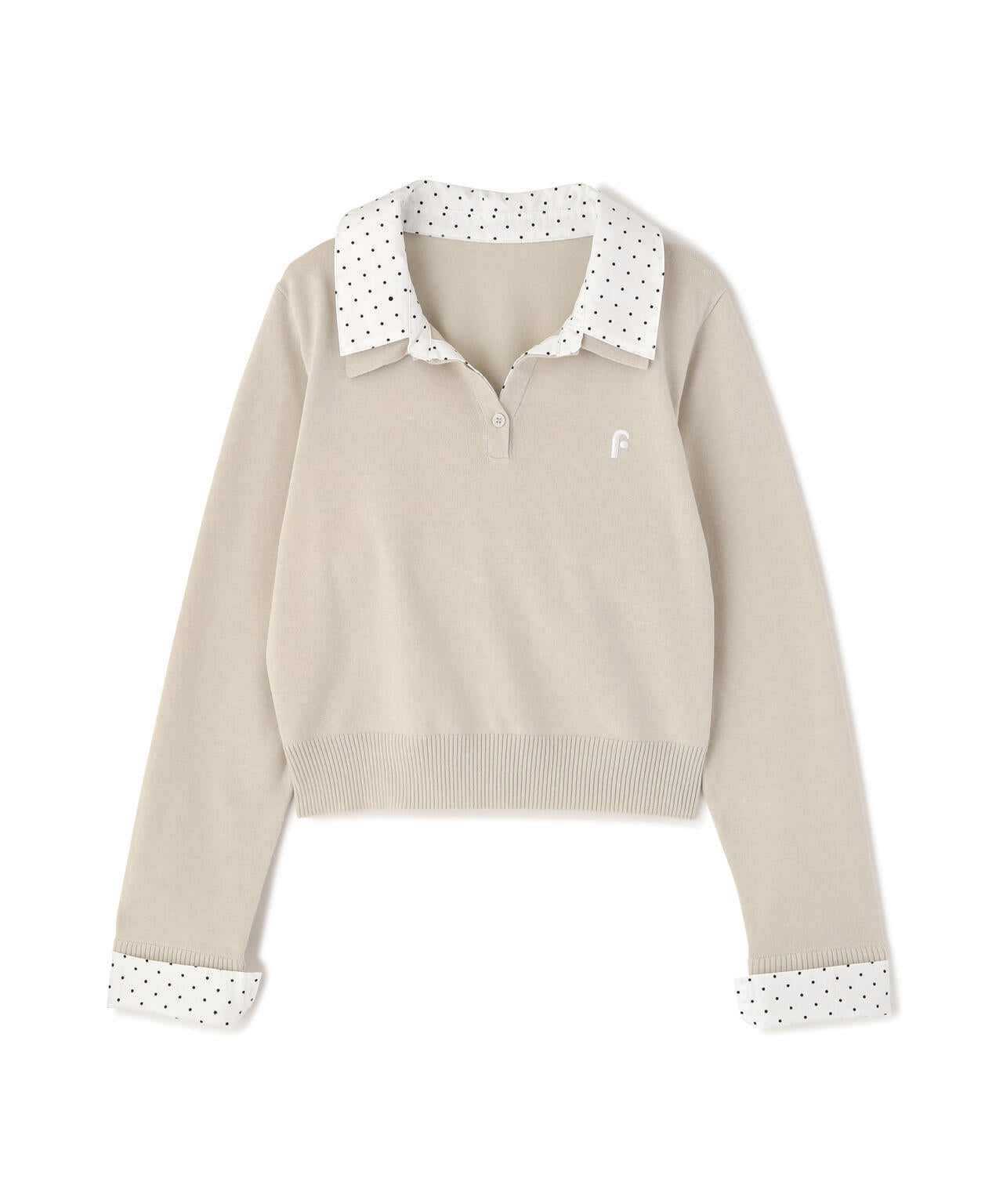 衿付きレイヤード風ポロニット