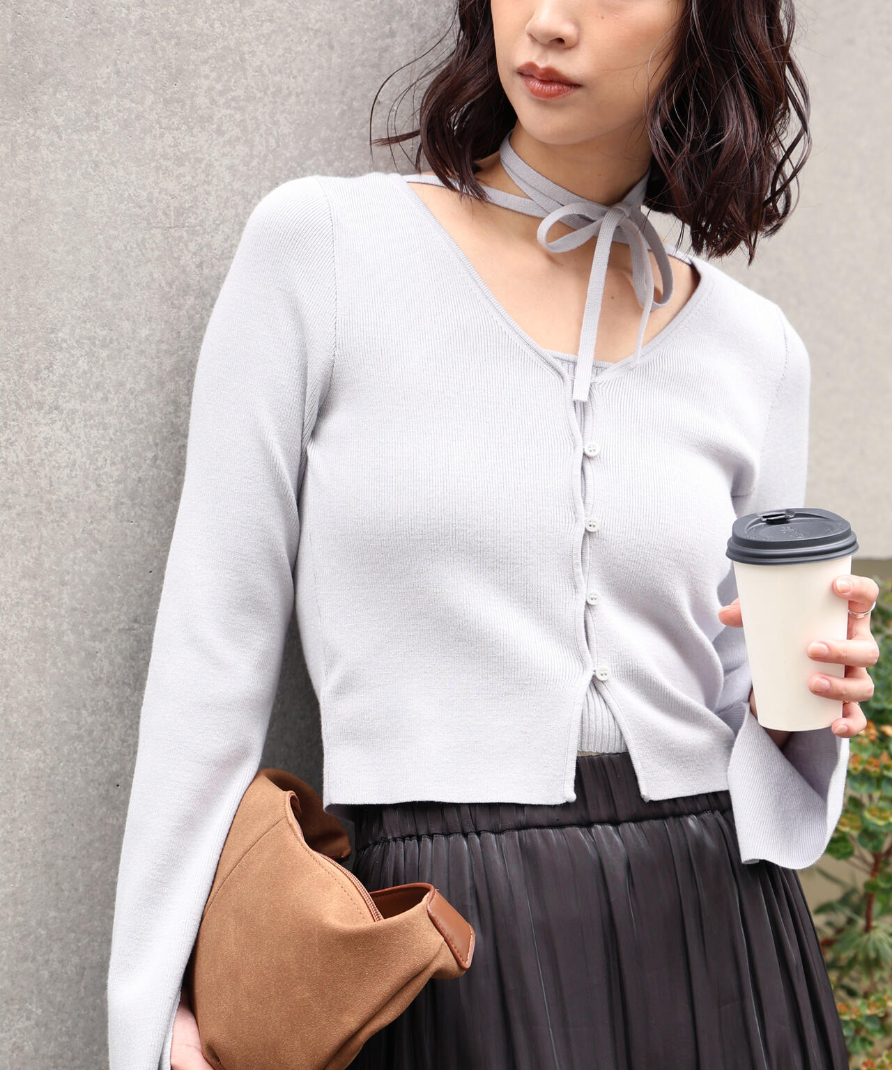 キャミレイヤードニットカーディガン