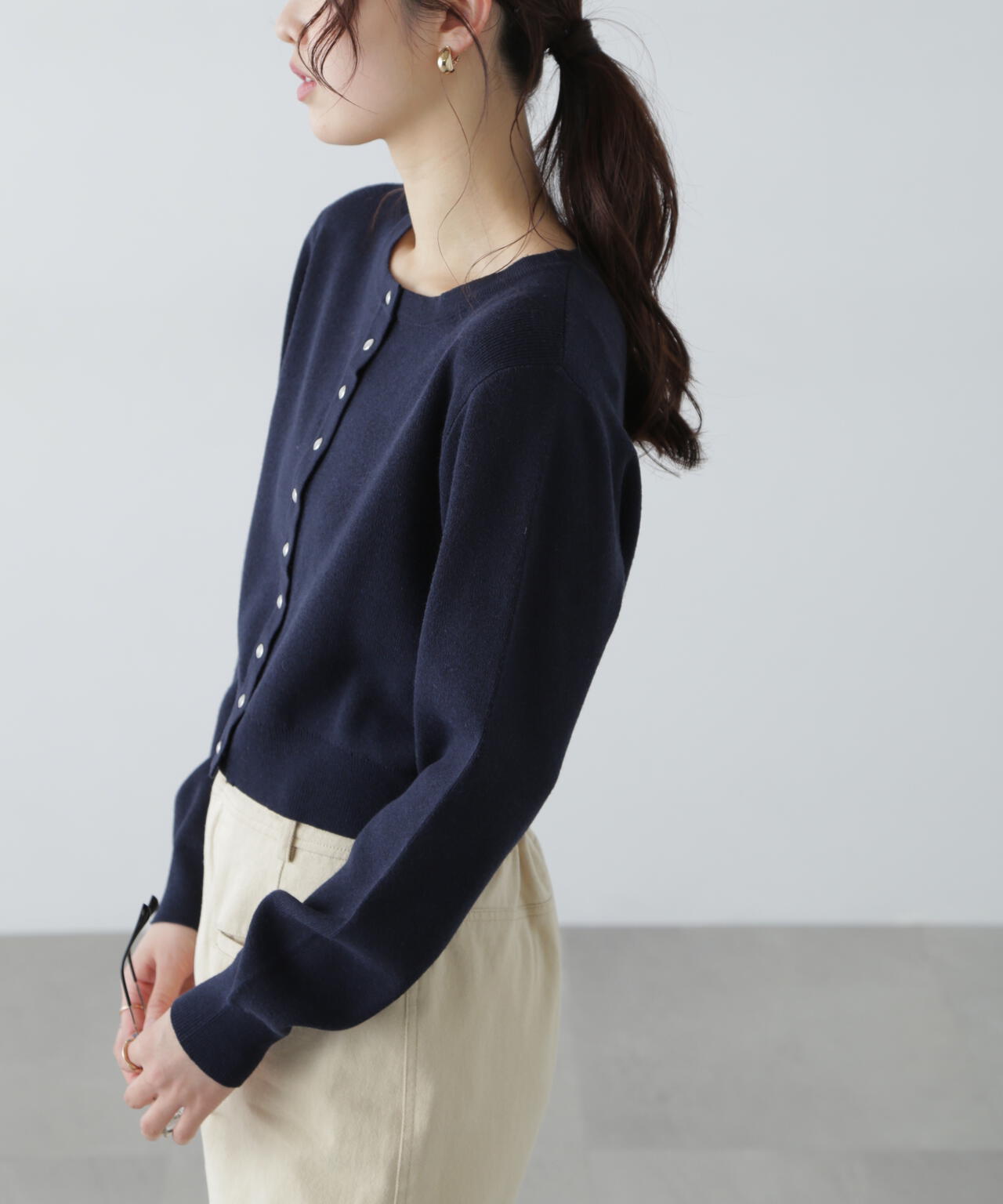 ドットボタンクルーネックカーディガン | FREE'S MART（フリーズマート