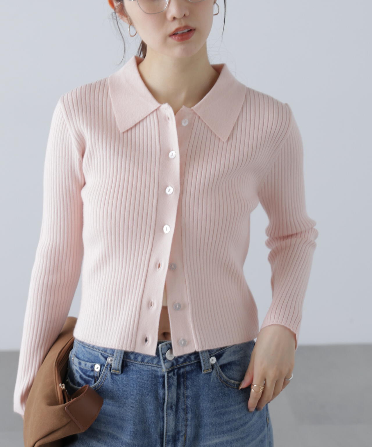 〈ＭＦＭ〉きらきらボタン襟ニット