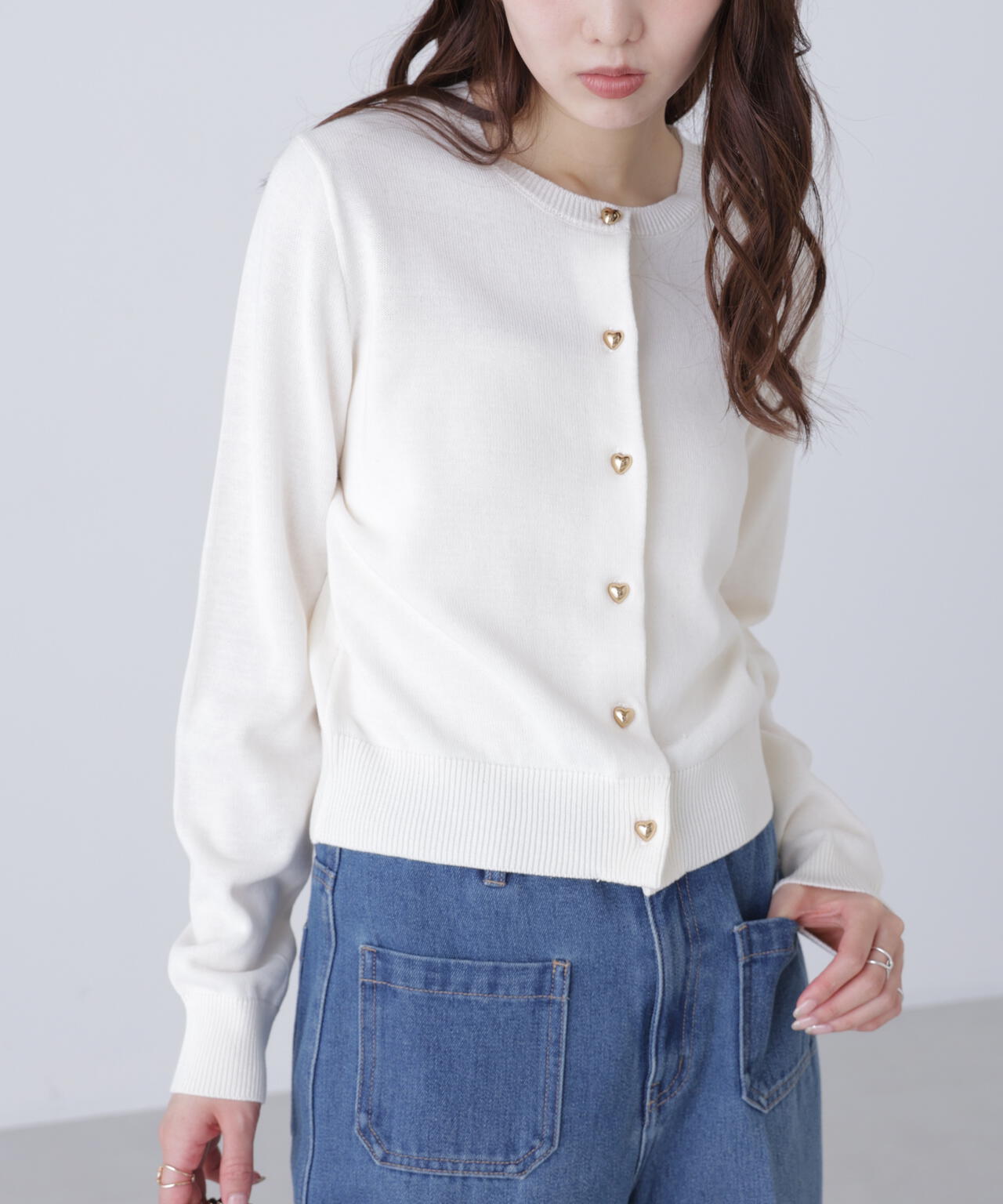 ハートボタンニットカーディガン