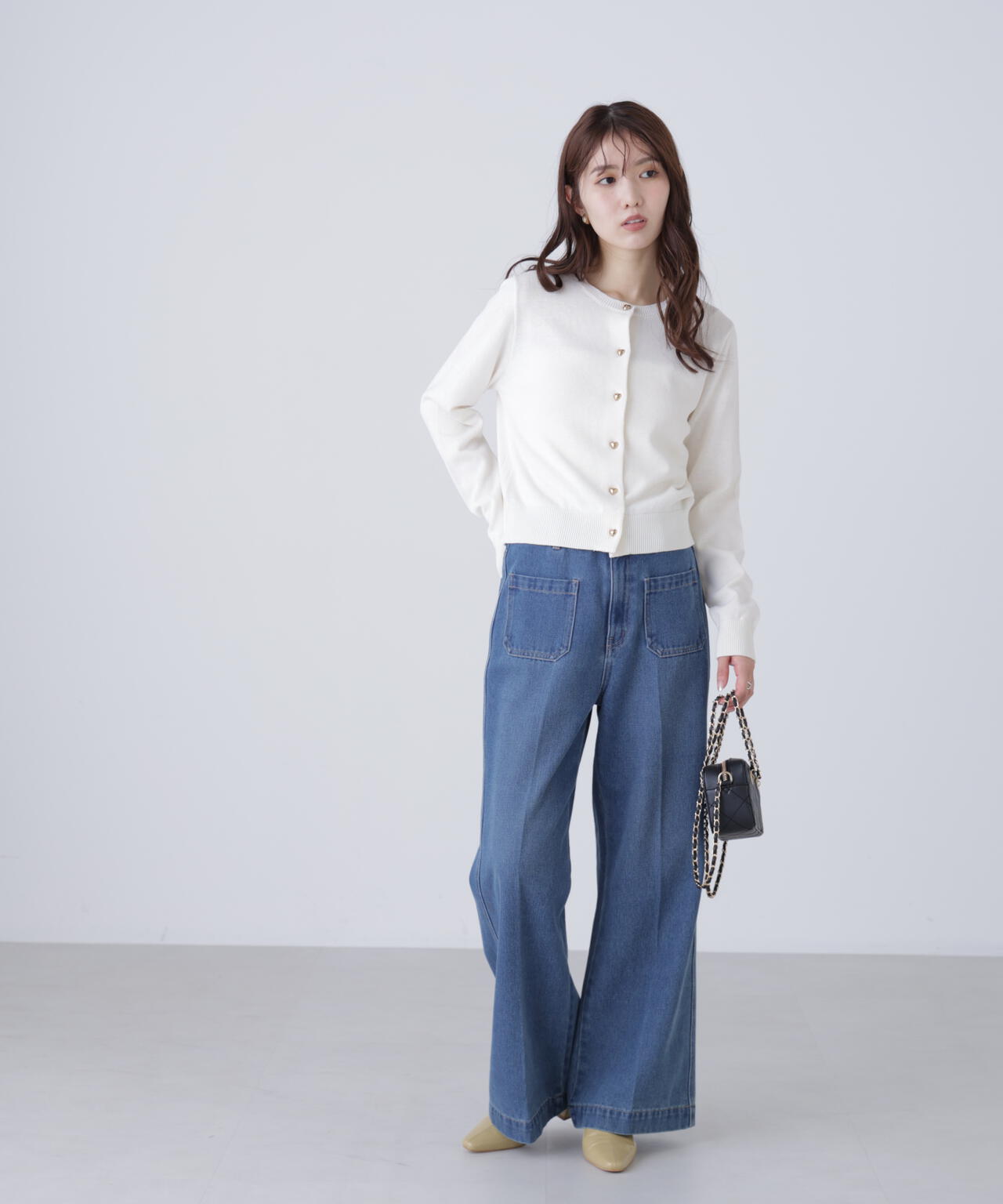 ハートボタンニットカーディガン