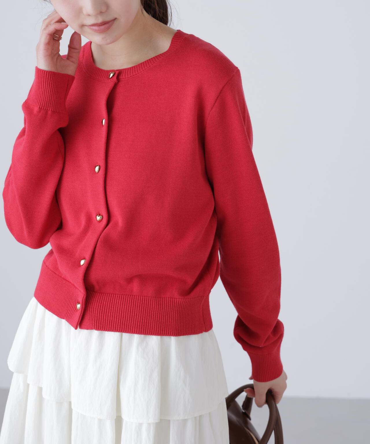 ハートボタンニットカーディガン