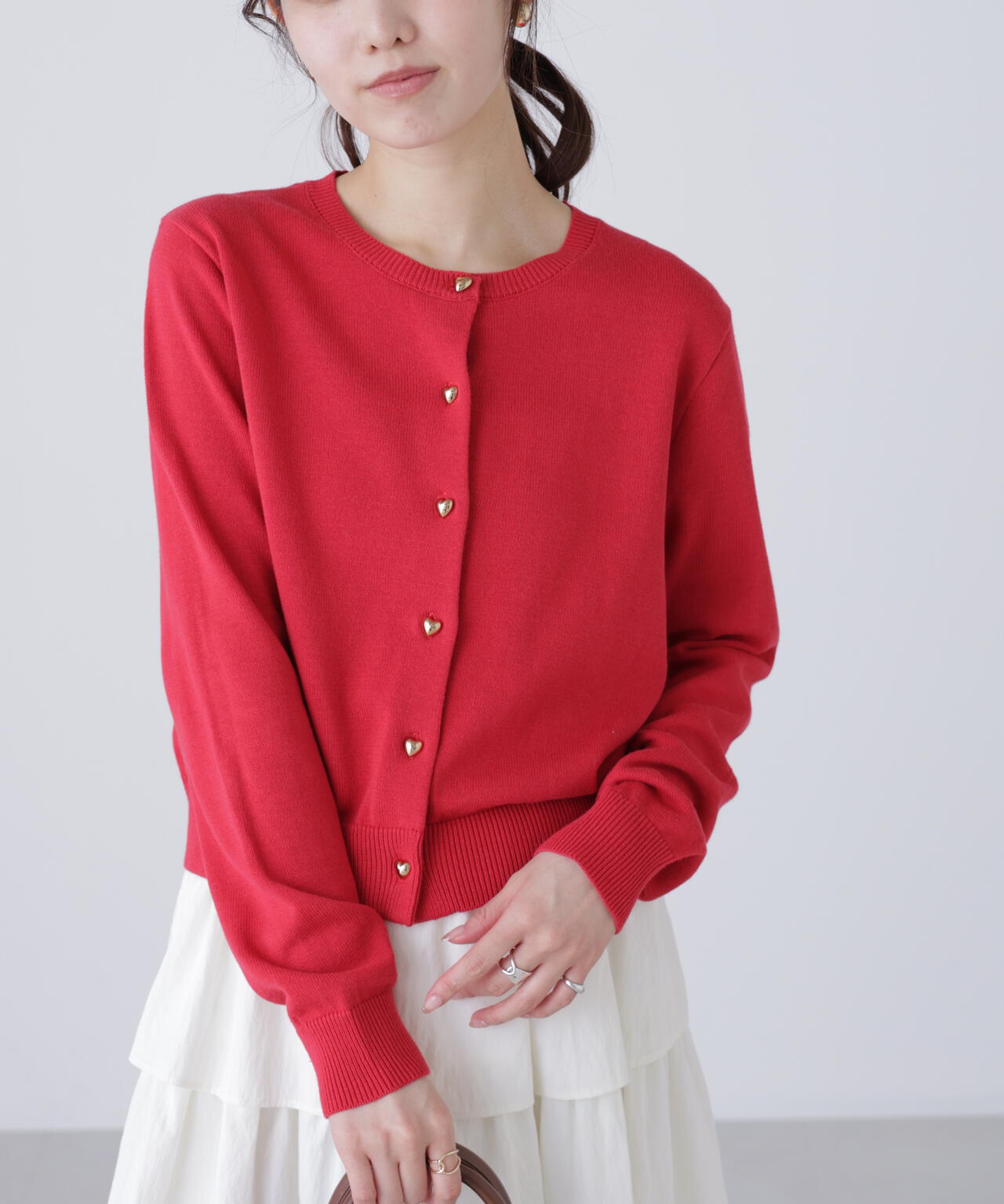 ハートボタンニットカーディガン