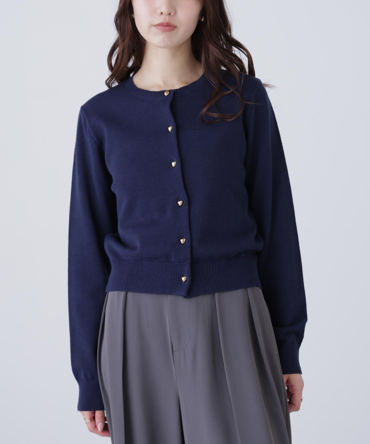 ハートボタンニットカーディガン