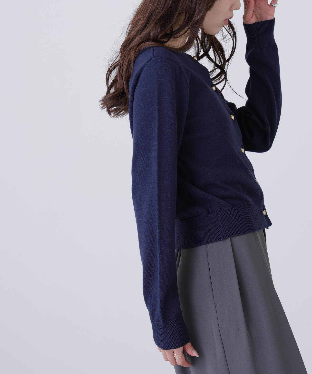 ハートボタンニットカーディガン