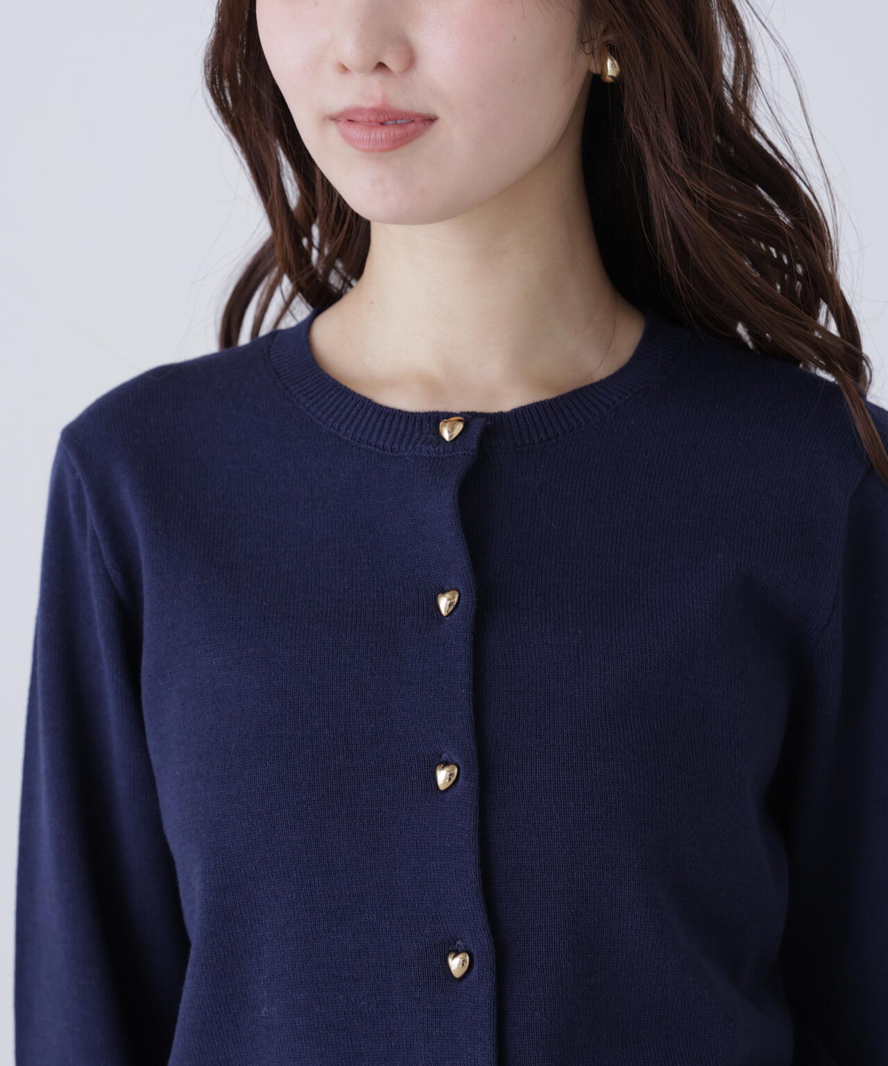 ハートボタンニットカーディガン