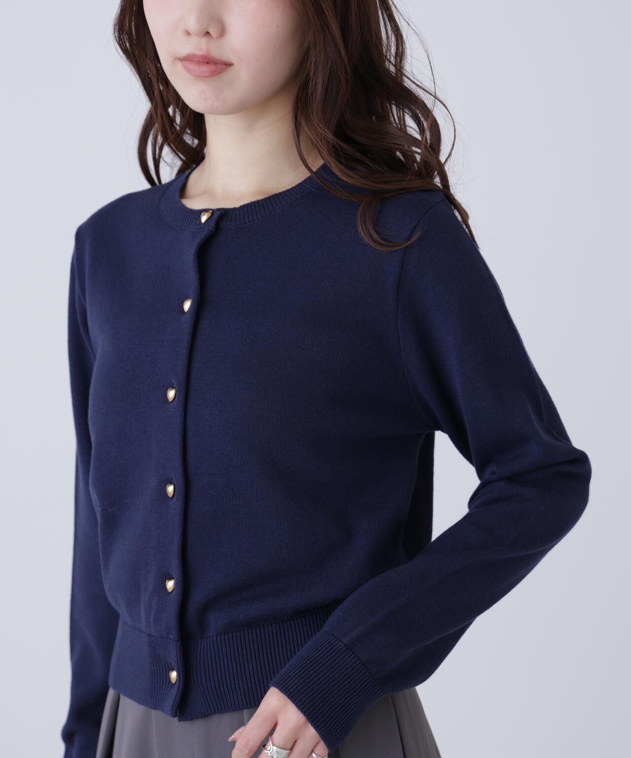 ハートボタンニットカーディガン