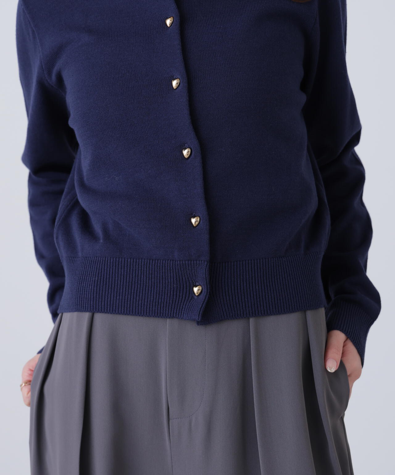 ハートボタンニットカーディガン