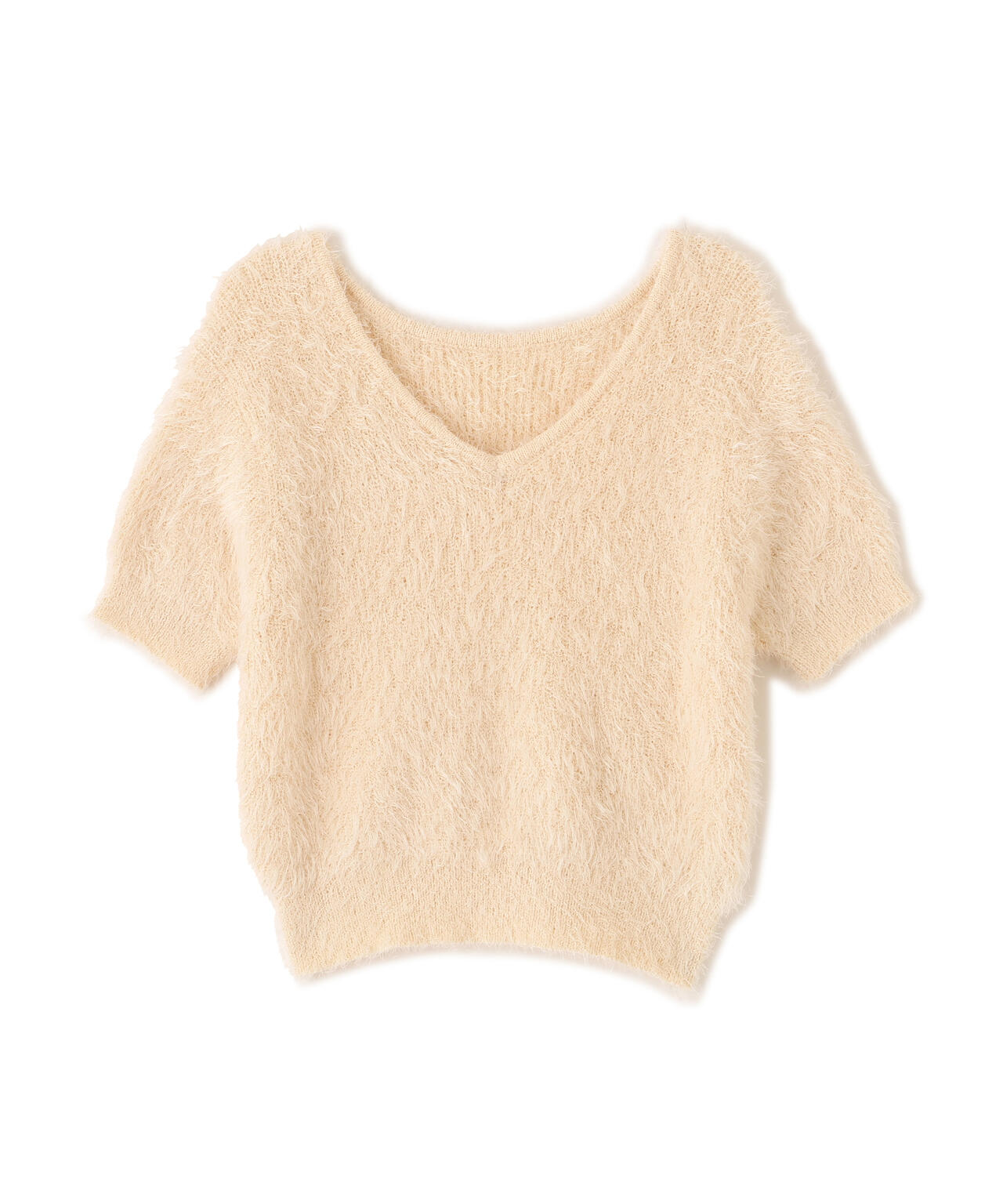 前後2wayシャギー半袖ニット