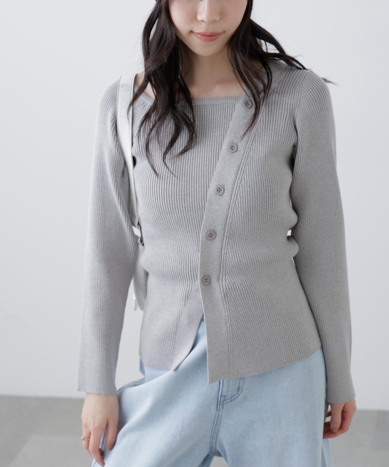 アシメボタンリブニット | FREE'S MART（フリーズマート） ｜【公式