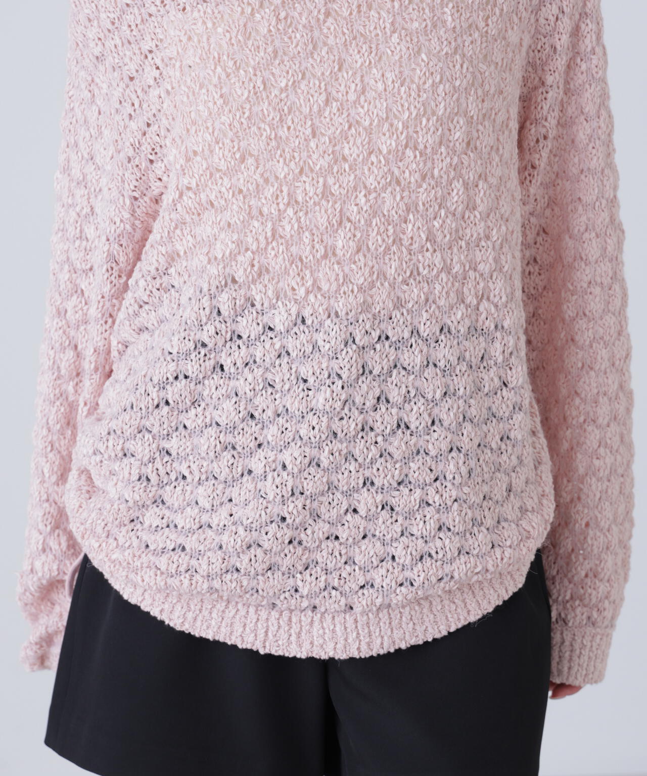 ポコポコワンショル脇ドロストオーバーニット